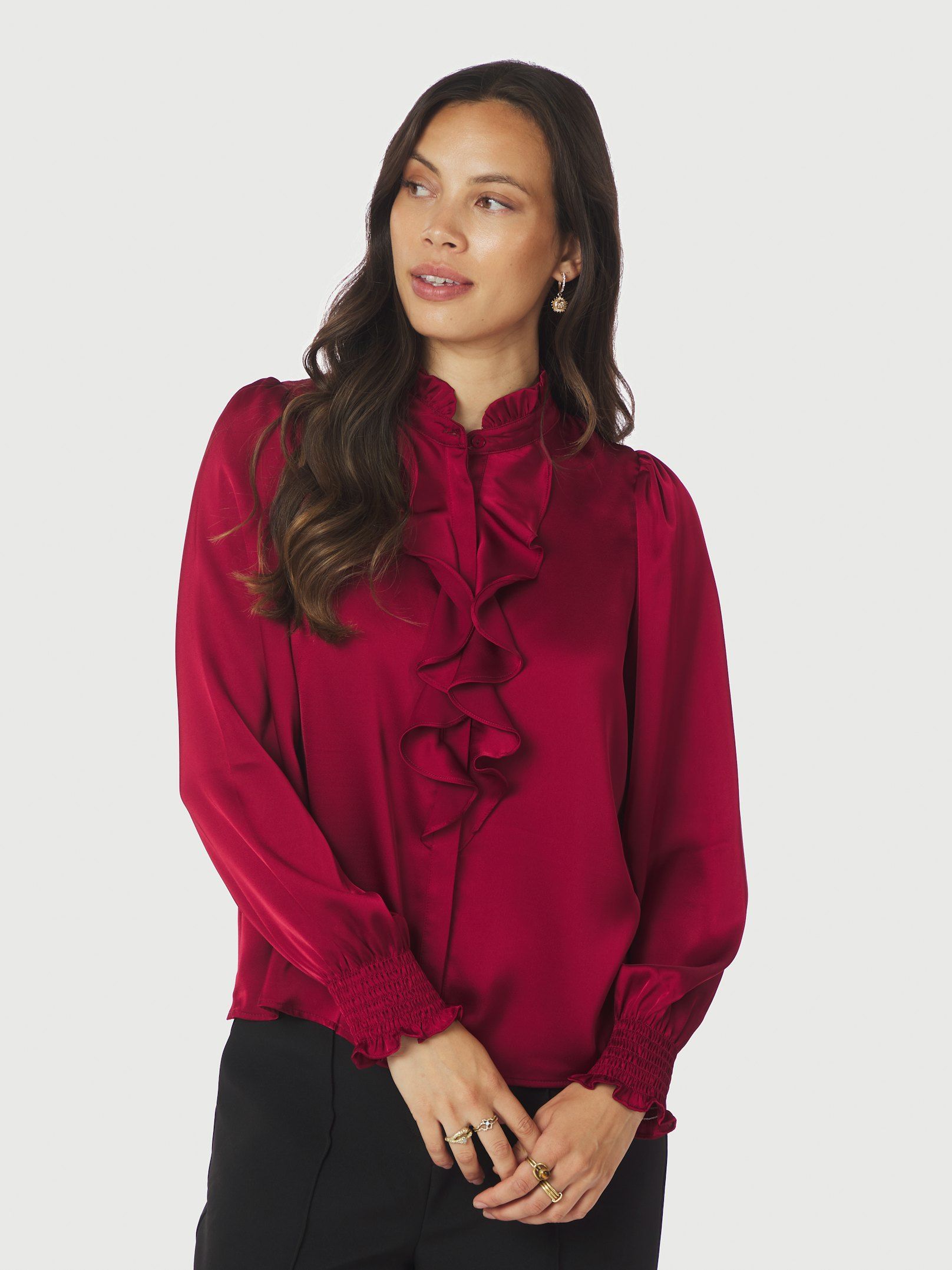 Neo Noir Bluse - Zamola Bluse i Dark Red