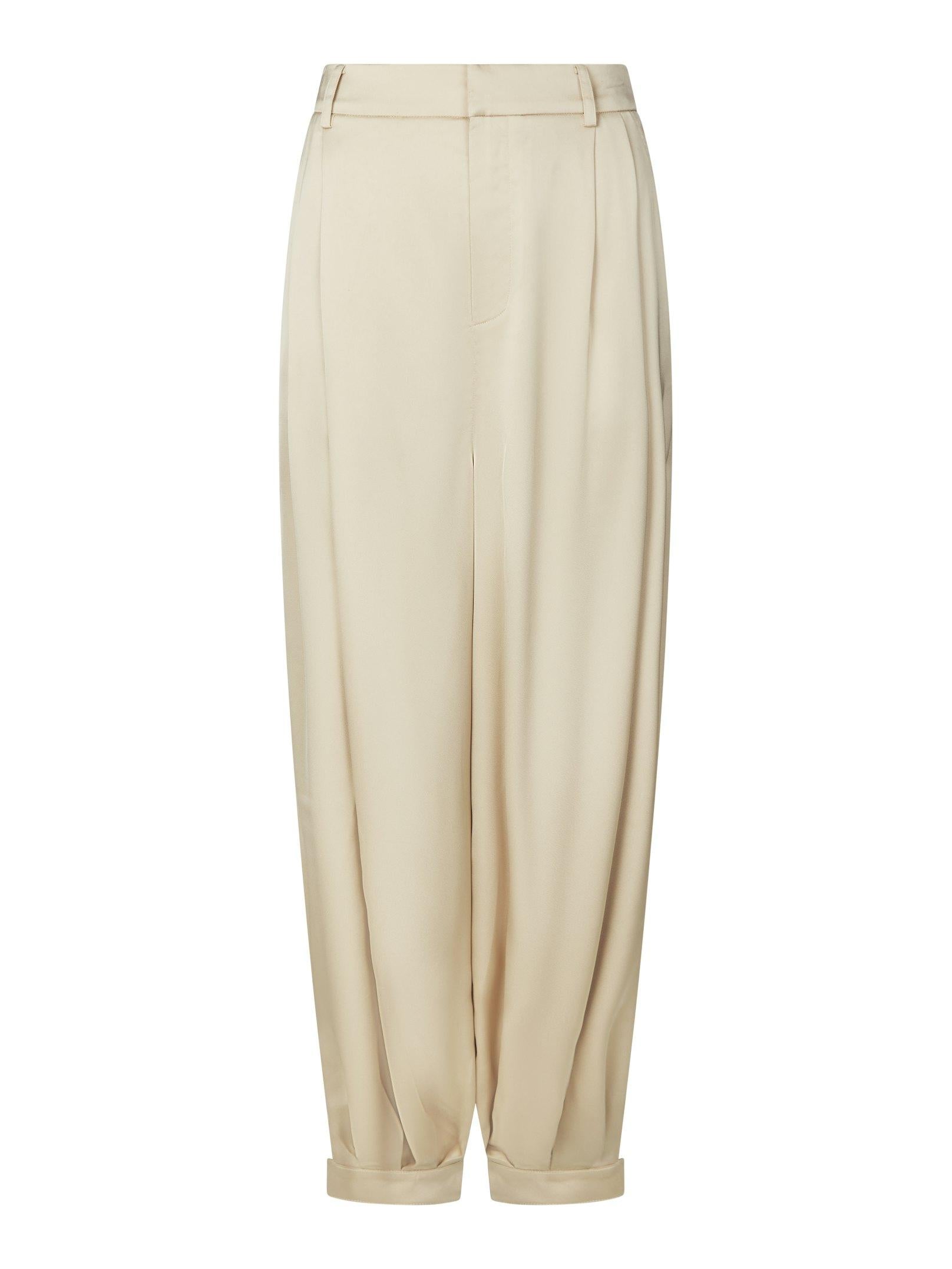 Neo Noir Bukser - Fayla Drapy Satin Balloon Bukser i Dark Sand
