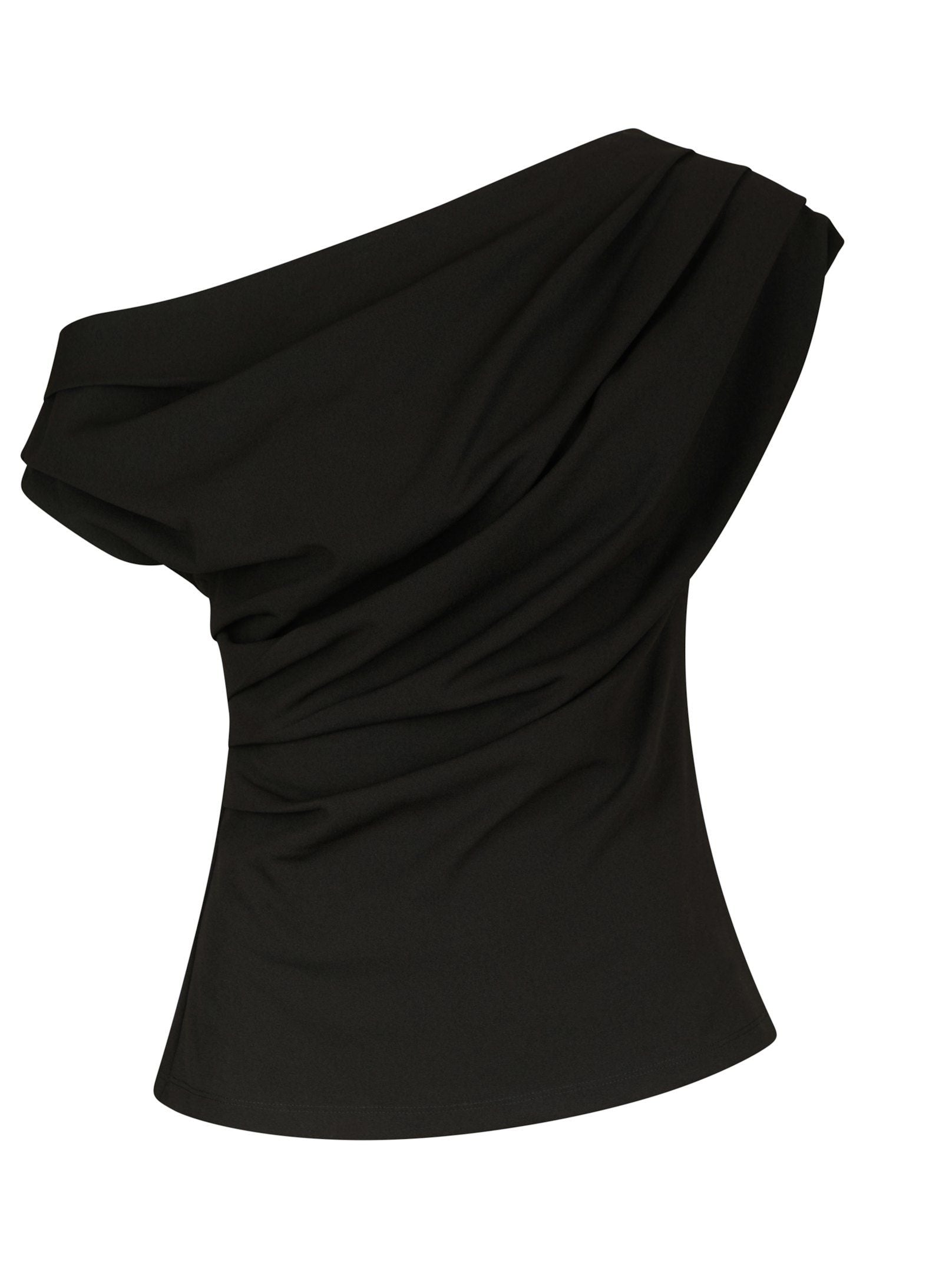 Neo Noir Top - Mabelle Drapy Top i Sort