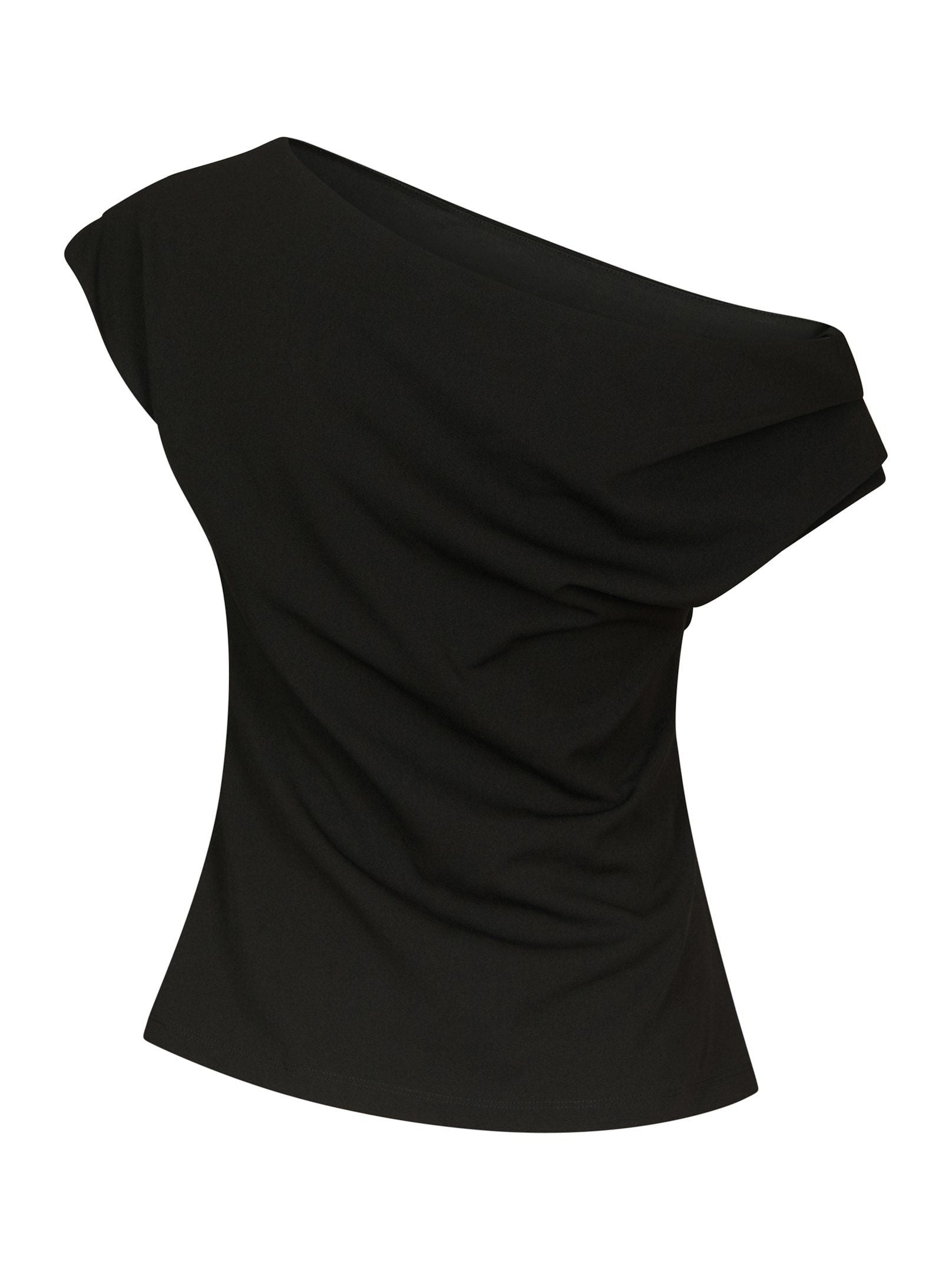 Neo Noir Top - Mabelle Drapy Top i Sort