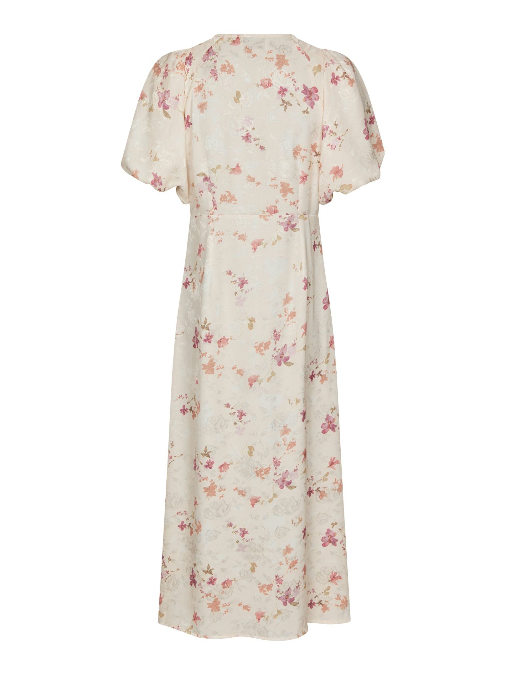 Neo Noir Kjole - Illana Sateen Print Kjole i Creme