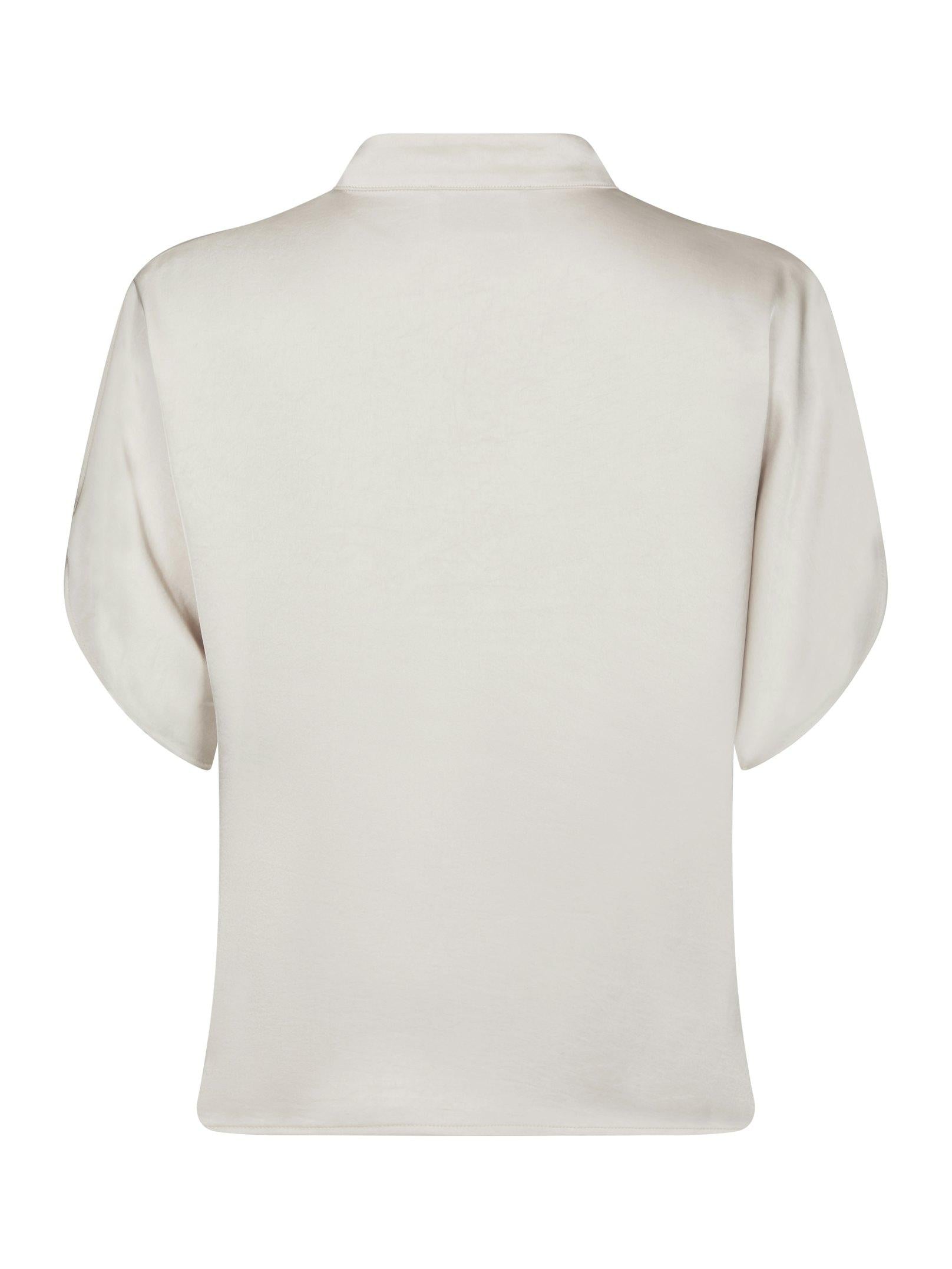Neo Noir Bluse - Anelle Heavy Sateen Bluse i Pearl