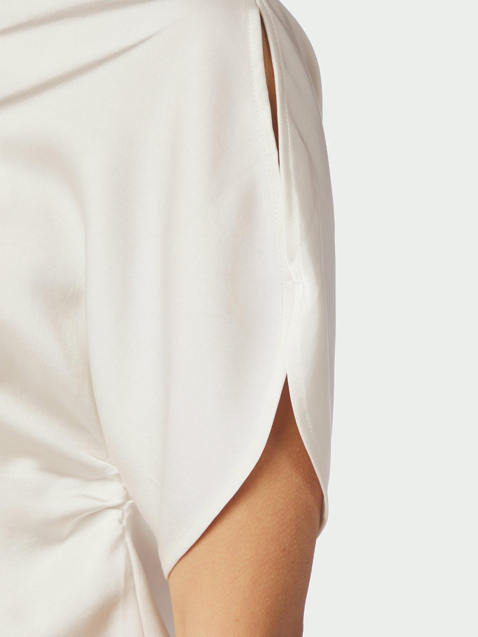 Neo Noir Bluse - Anelle Heavy Sateen Bluse i Pearl