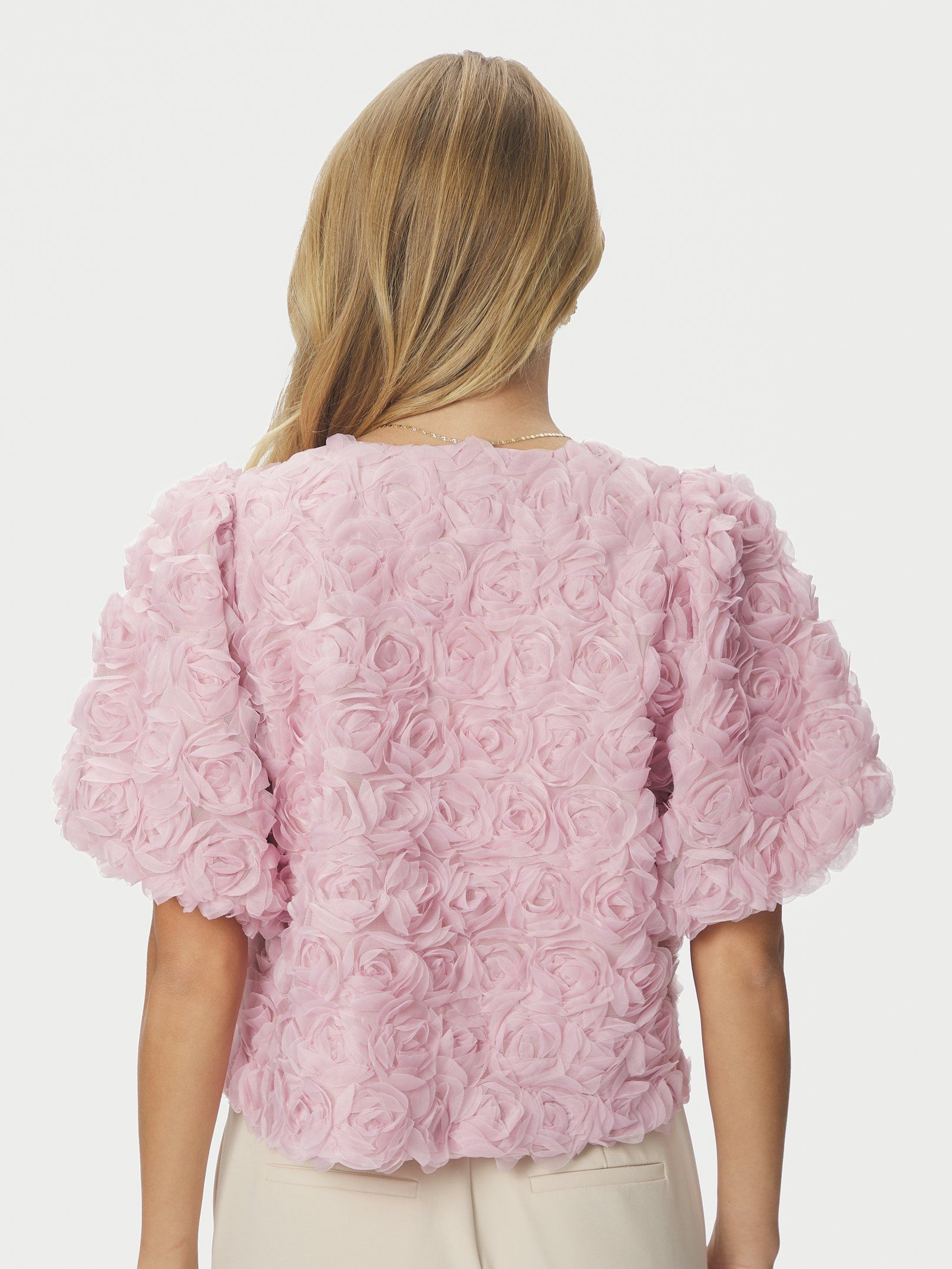 Neo Noir Cardigan - Aisa Flower Bluse i Rosa