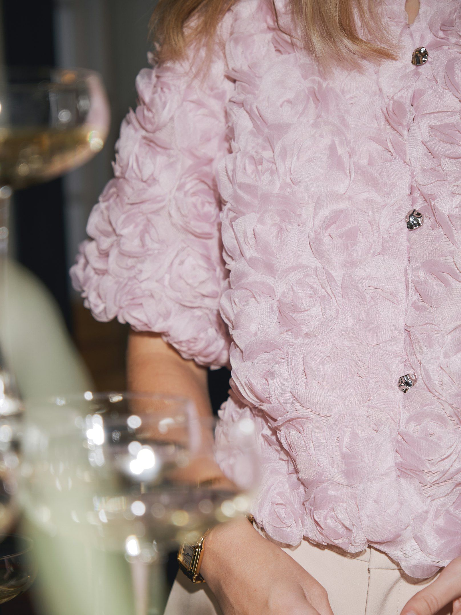 Neo Noir Cardigan - Aisa Flower Bluse i Rosa