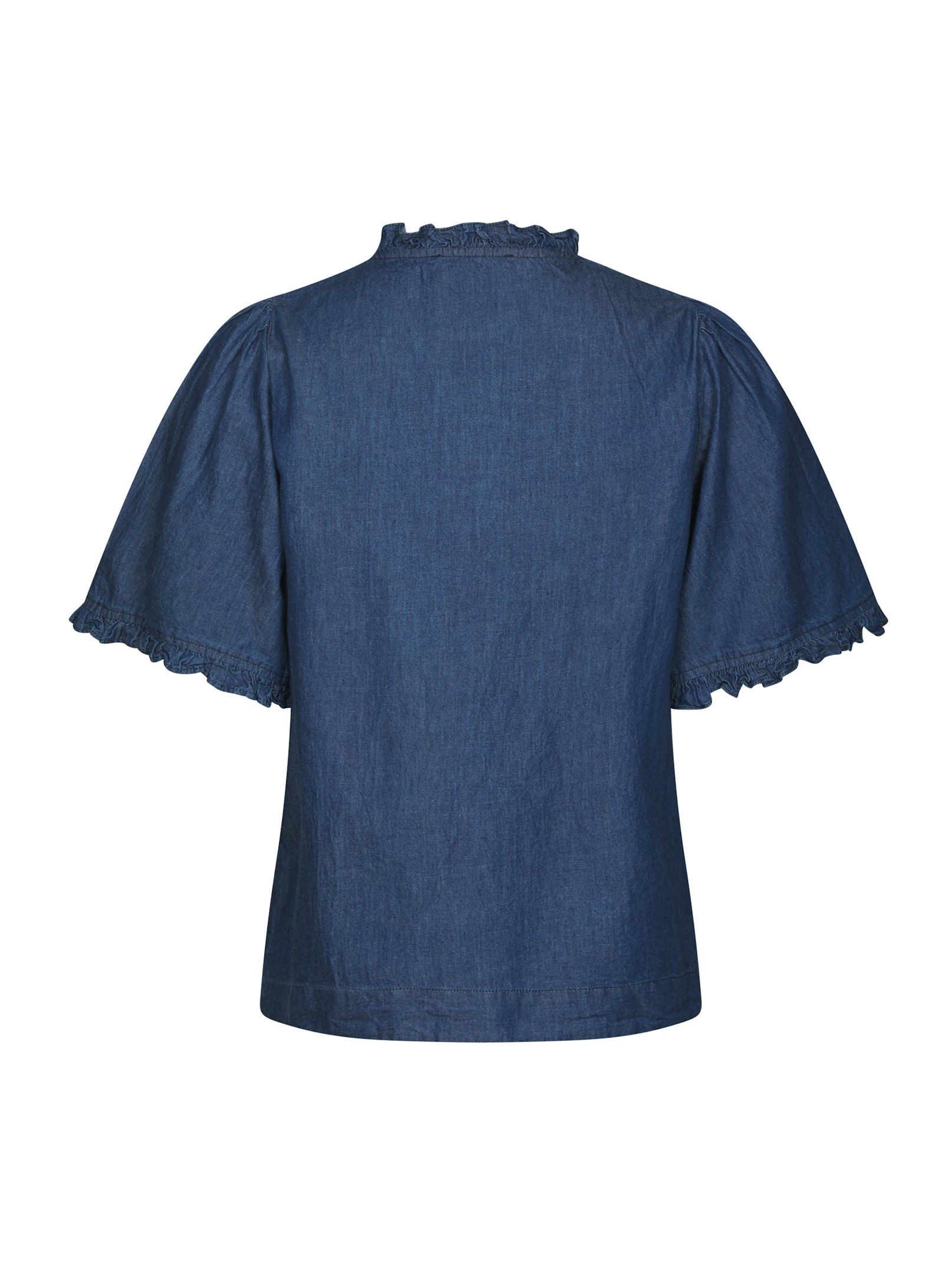 Neo Noir Top - Wendia Denim Bluse i Blå