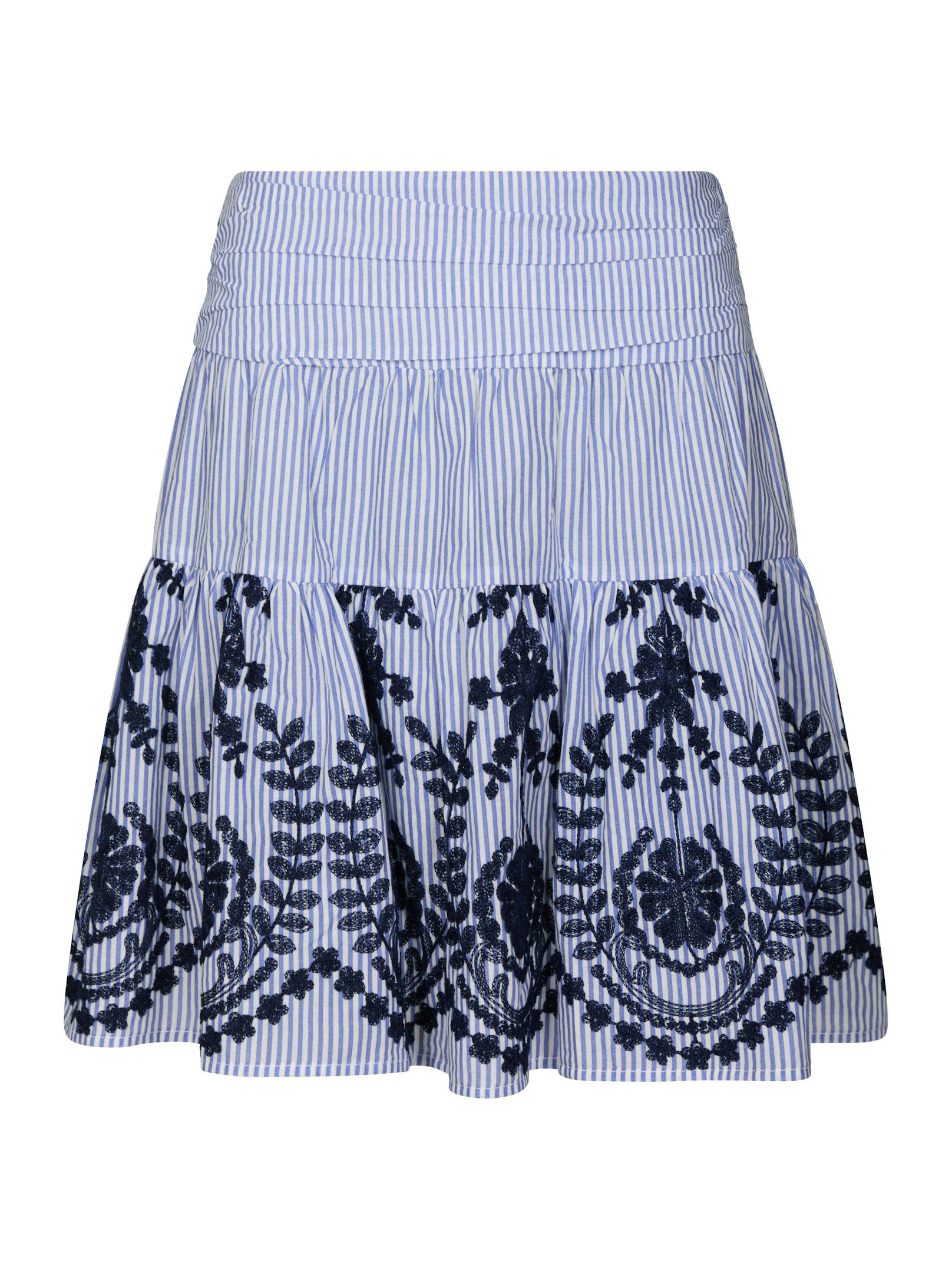 Neo Noir Nederdel - Tarrow Stripe Embrodery Nederdel i Blå