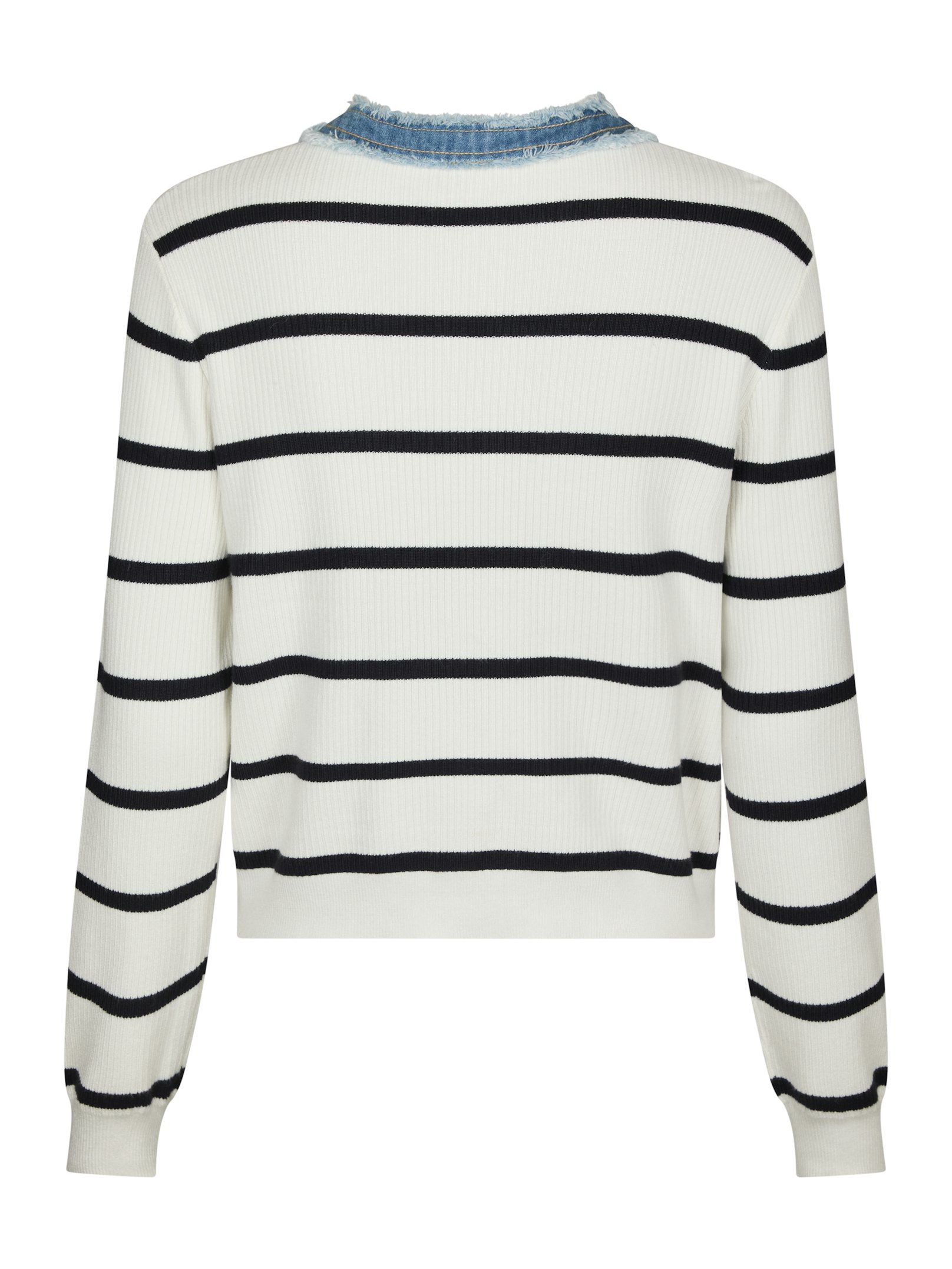 Neo Noir Cardigan - Zelma Stribet Denim Cardigan i Off White