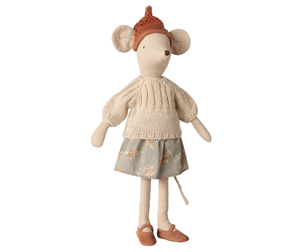 Maileg Mus - Pige Mus i Medium Med Nederdel og Sweater