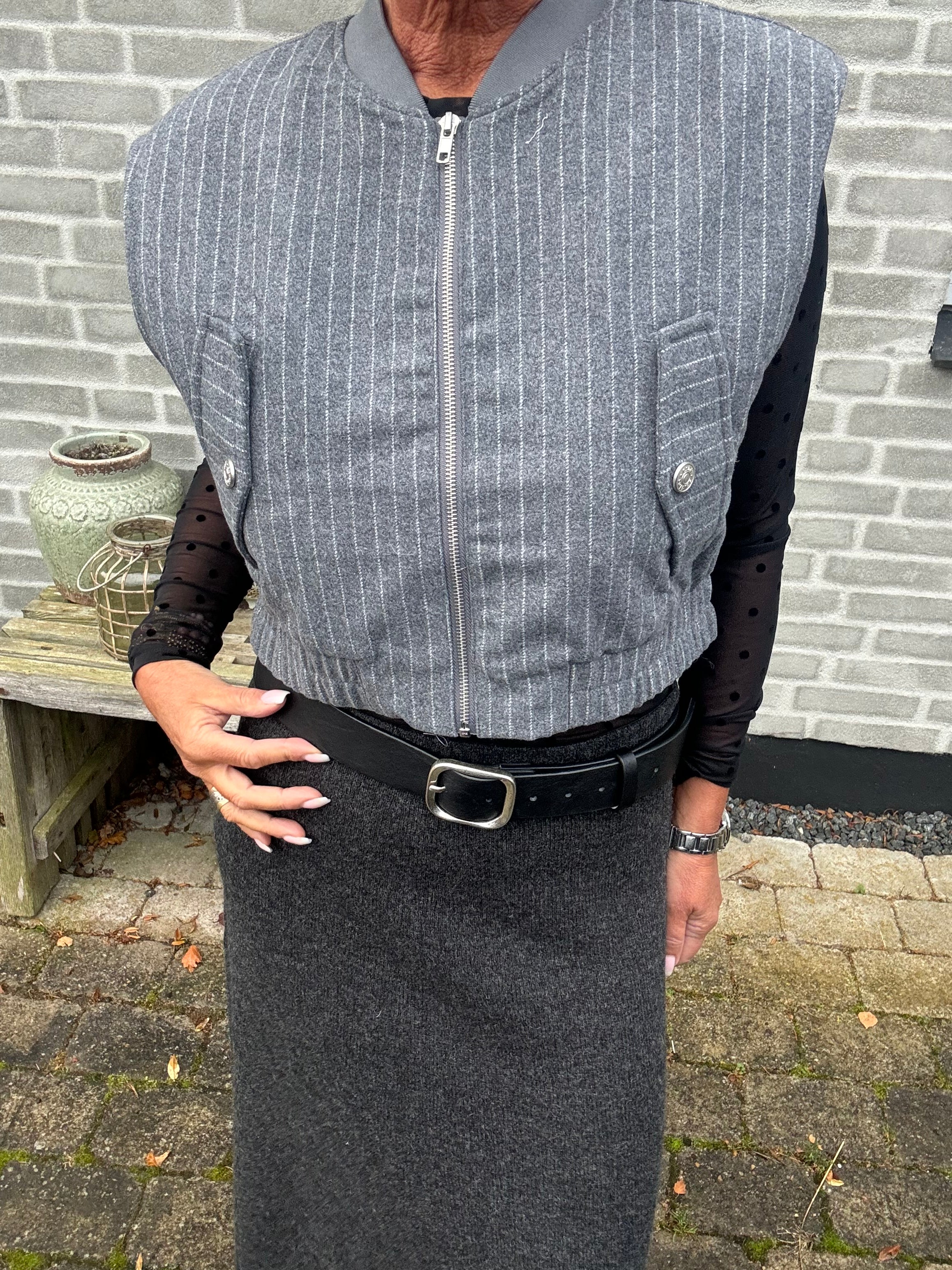 ESMÉ STUDIOS Vest - ESHera Uld Vest i Grå Melange