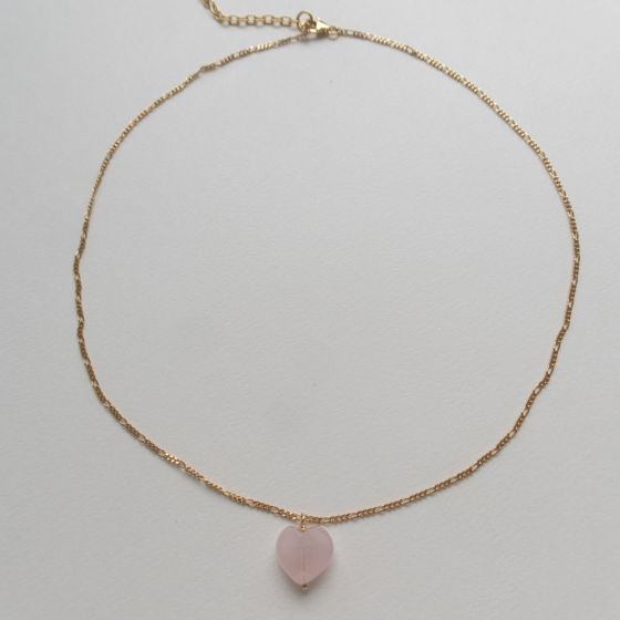 Stine A Halskæde - Amour Halskæde Med Rosen Quartz Hjerte