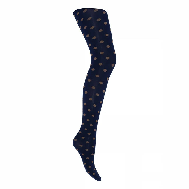 Sneaky Fox Strømperbukser - 18352 Sibyl Tights i Ocean Cavern Med Brune Dots 60 Denier