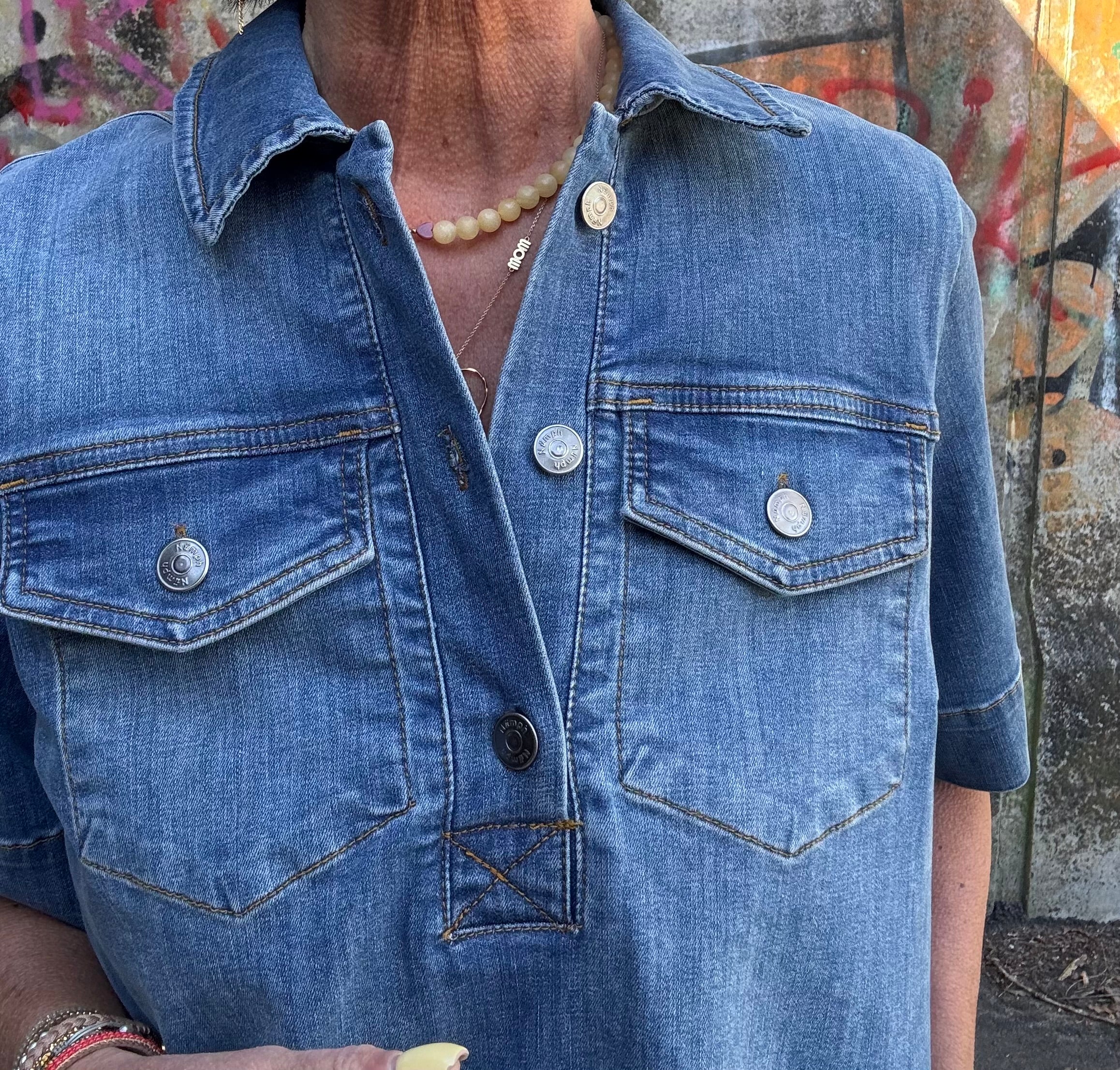 Nümph Kjole - NuParis Denim Kjole i Light Blue Denim