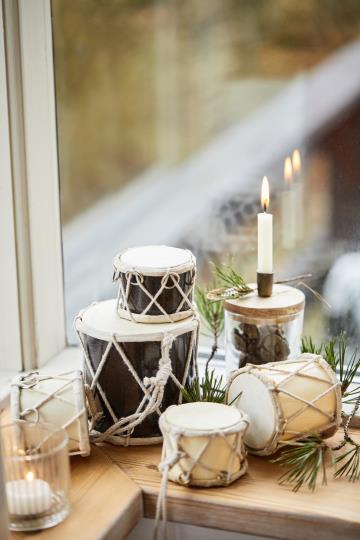 IB Laursen Julepynt - Tromme i Mørkebrun 12,5x12,5cm