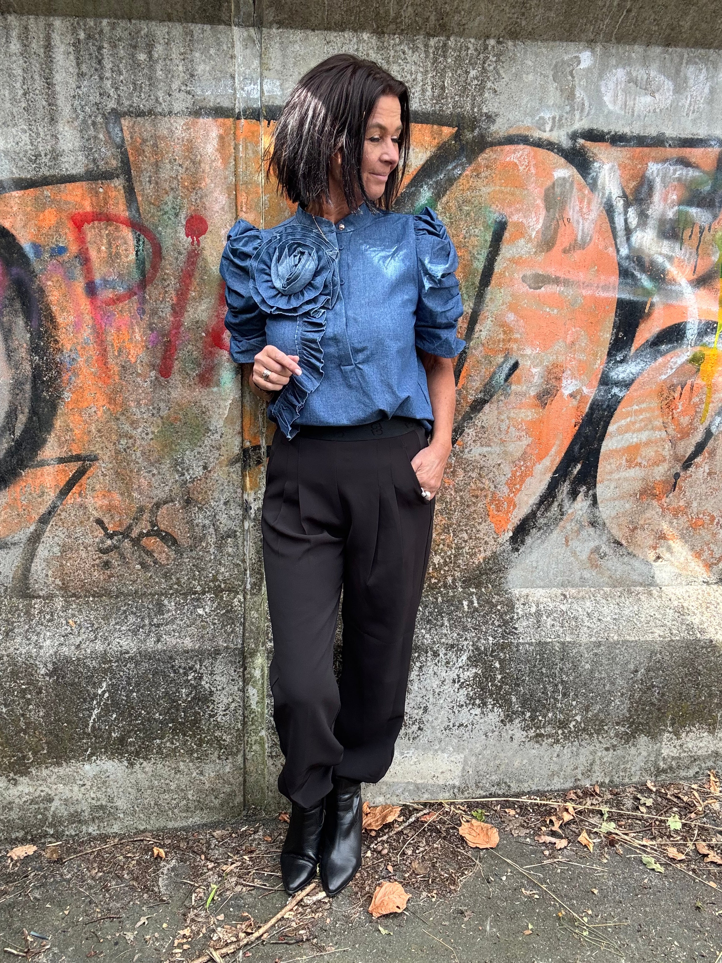 Gossia Bluse - ZabinaGO CI Bluse i Denim Chambrey Blå