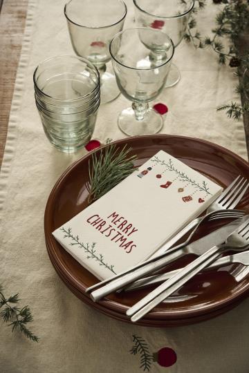 IB Laursen Servietter - Jule Servietter Merry Christmas - Juleranke 10x20cm