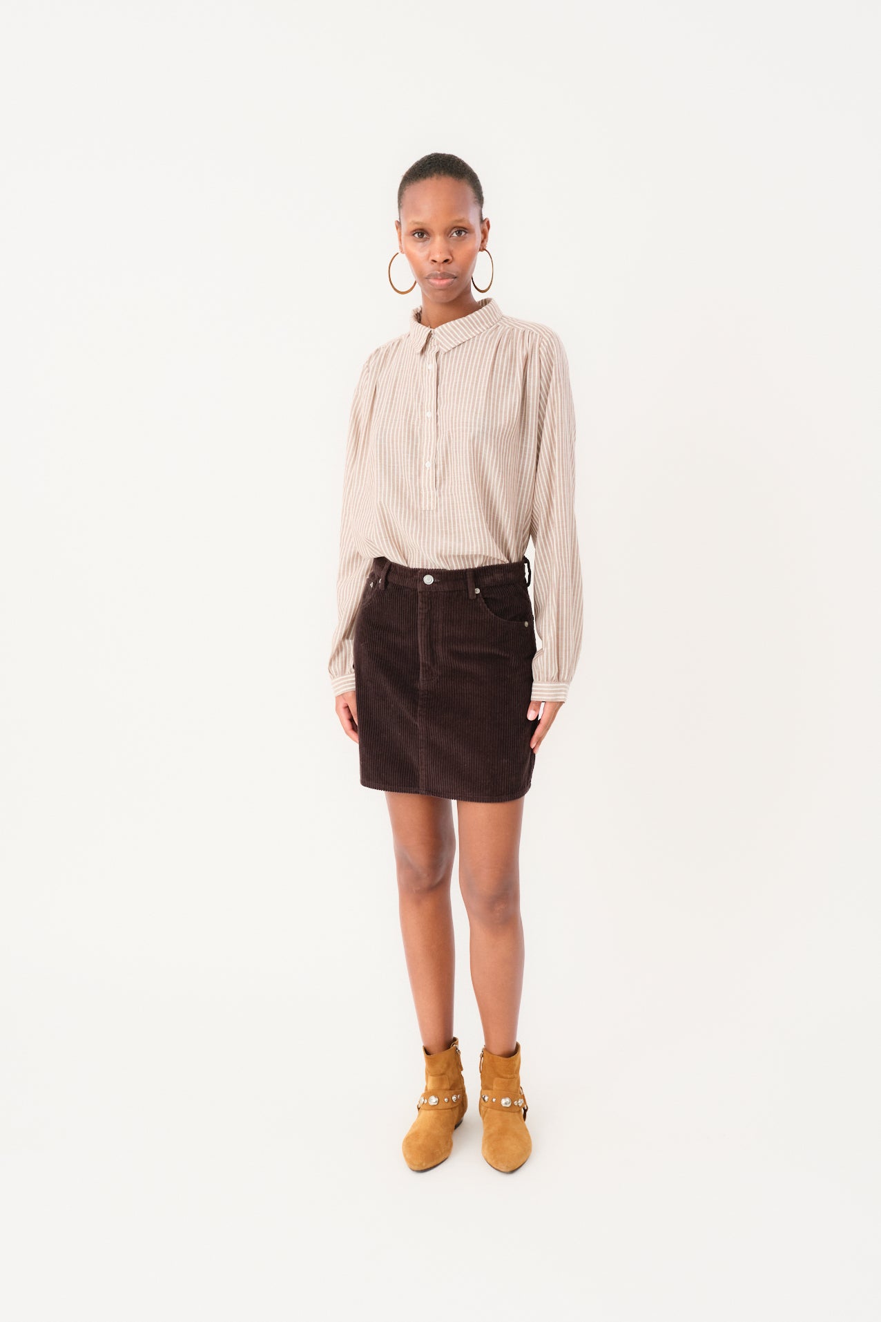 Lollys Laundry Nederdel - EvasLL Kort Nederdel i Dark Mocca