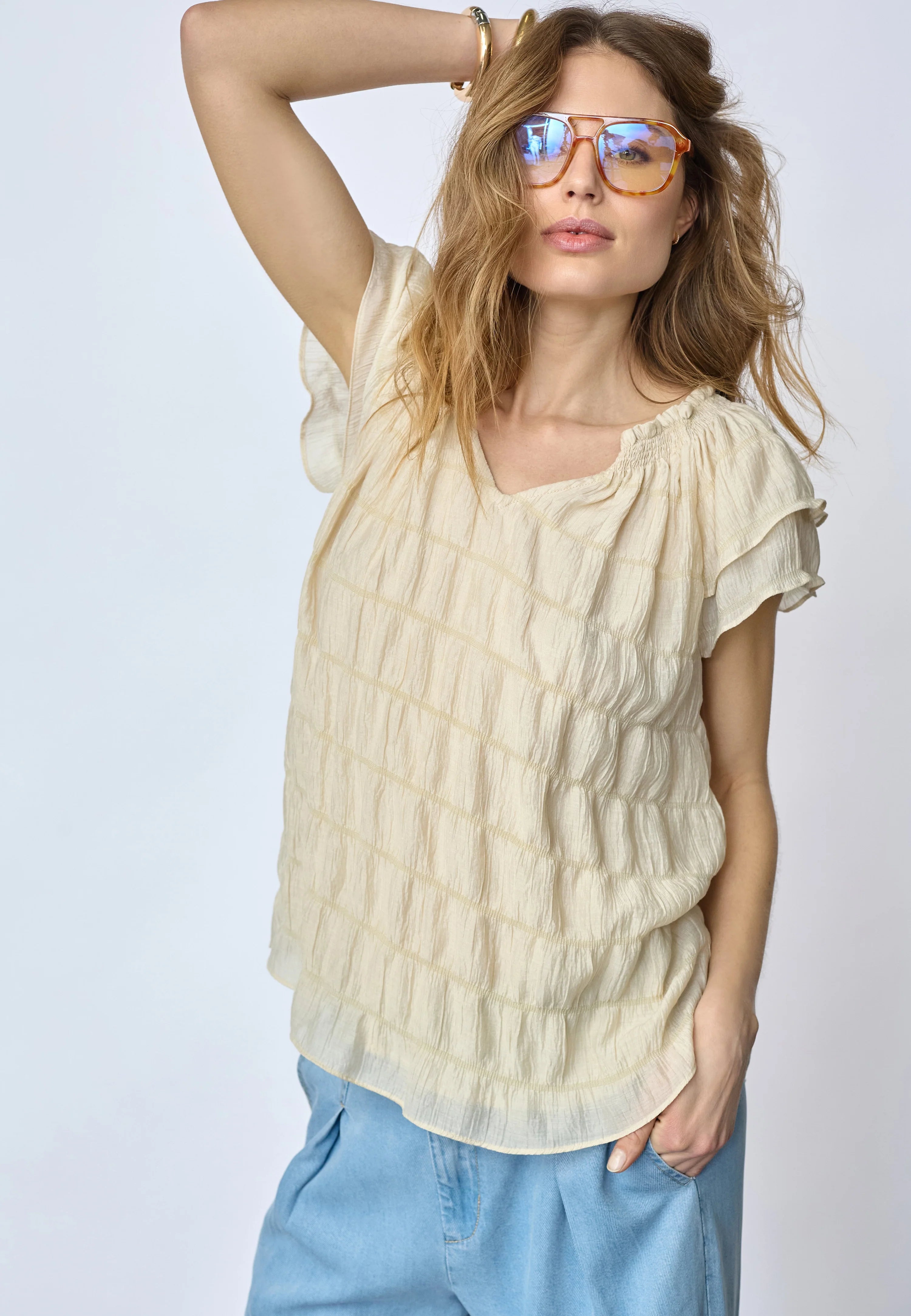 Co´Couture Top - MichaCC Sunrise Top i Bisquit
