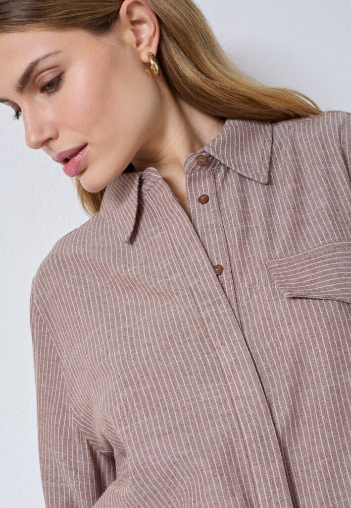 Co´couture Bluse - JihoCC Stribet SS Bluse i Brun