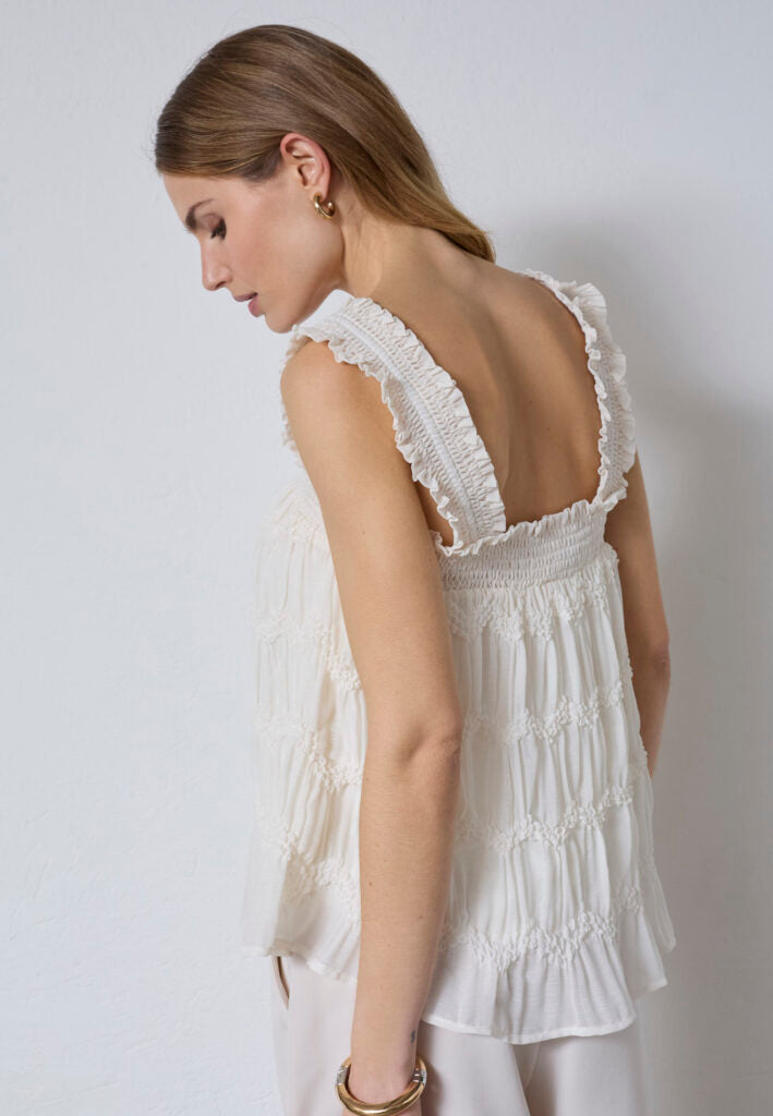 Co´Couture Top - JerryCC Smock Top i Off-white