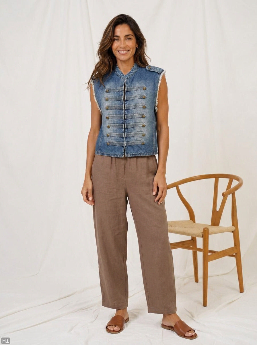 MARTA du château Vest - 268678 MdcHoliday Denim Vest i Demin Blue