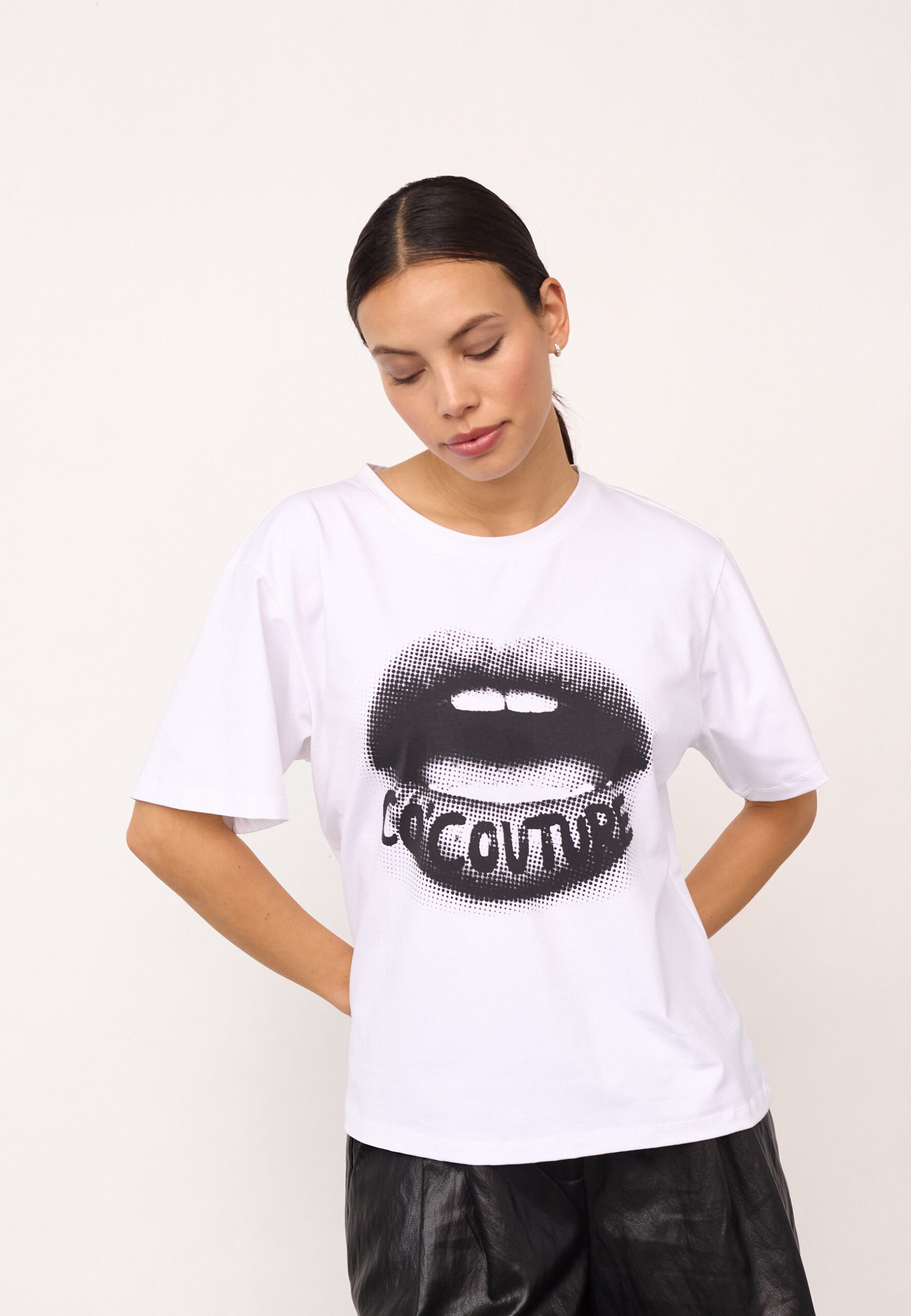 Co'Couture T-shirt - LipCC Coco Box T-shirt i Hvid