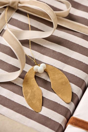 IB Laursen Gavepapir - Gavepapir Med Brune Striber Tekstil Look 5m.