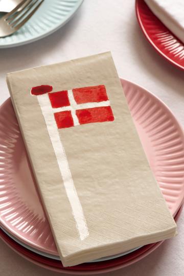 IB Laursen Servietter - Servietter Med Dannebro Flagstang