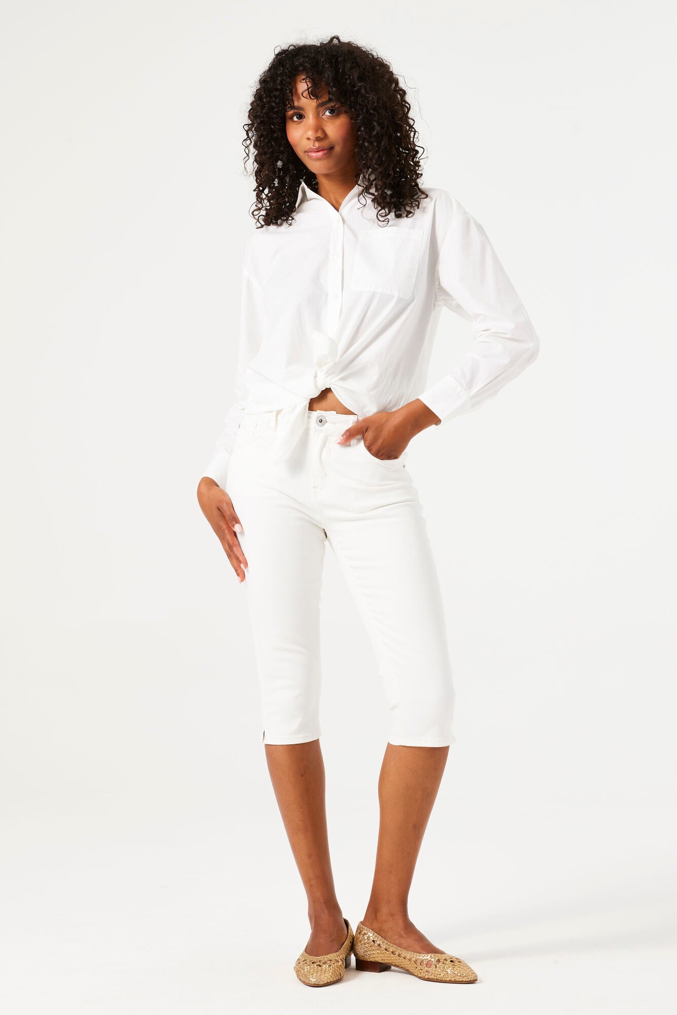 Garcia Jeans - Celia Capri bukser i Hvid