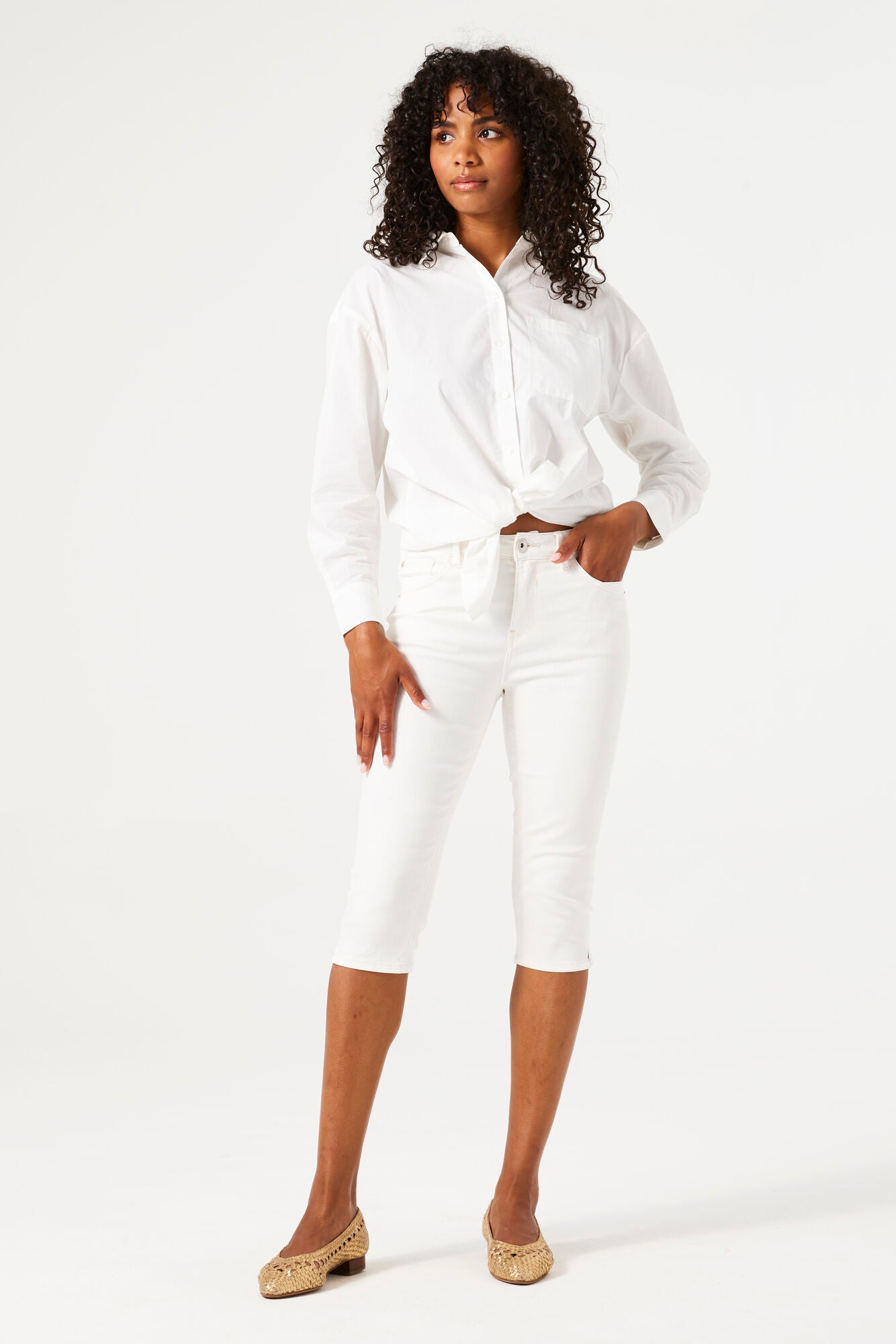 Garcia Jeans - Celia Capri bukser i Hvid