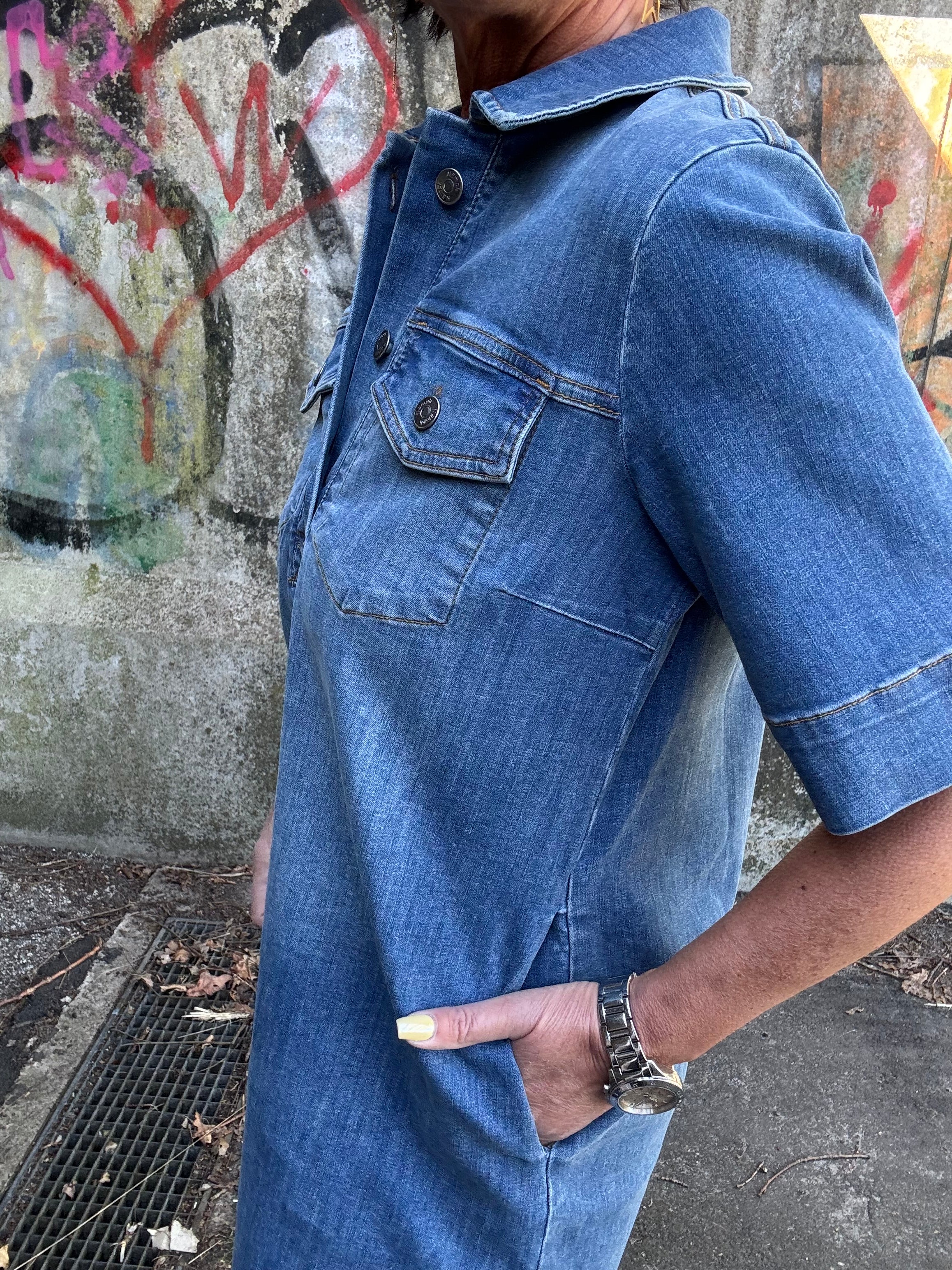 Nümph Kjole - NuParis Denim Kjole i Light Blue Denim