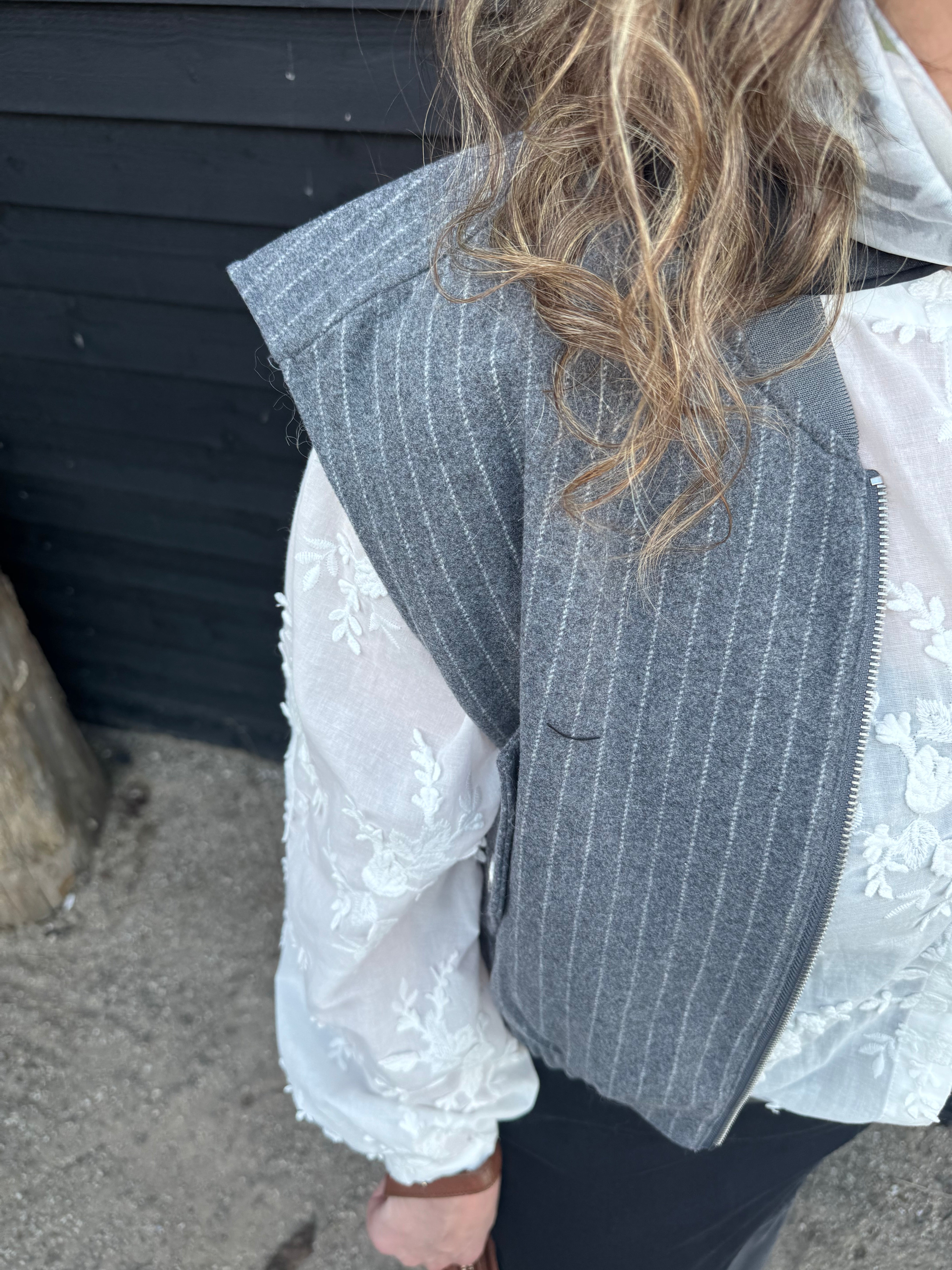ESMÉ STUDIOS Vest - ESHera Uld Vest i Grå Melange