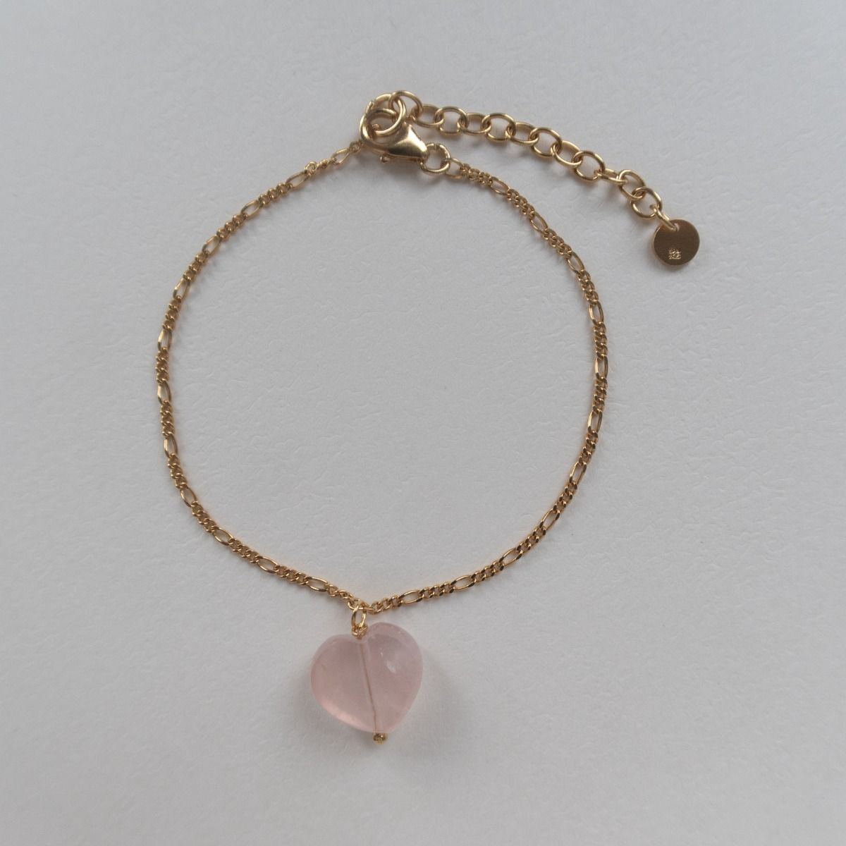 Stine A Armbånd  - Amour Armbånd Med Rosenquarts Hjerte