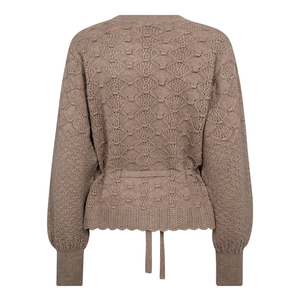 Co´Couture Cardigan - RawCC Pointelle Tie Cardigan i Champagne