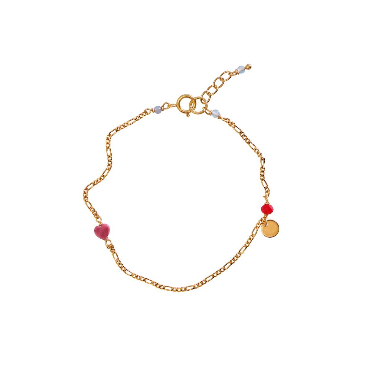 Stine A Armbånd - 3234 Harlequin Armbånd Pink Heart Forgyldt