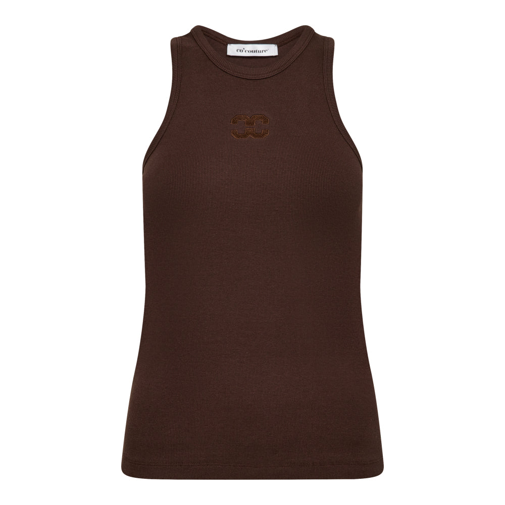 Co´Couture Top - SaharaCC Embroidery Tank Top i Mocca