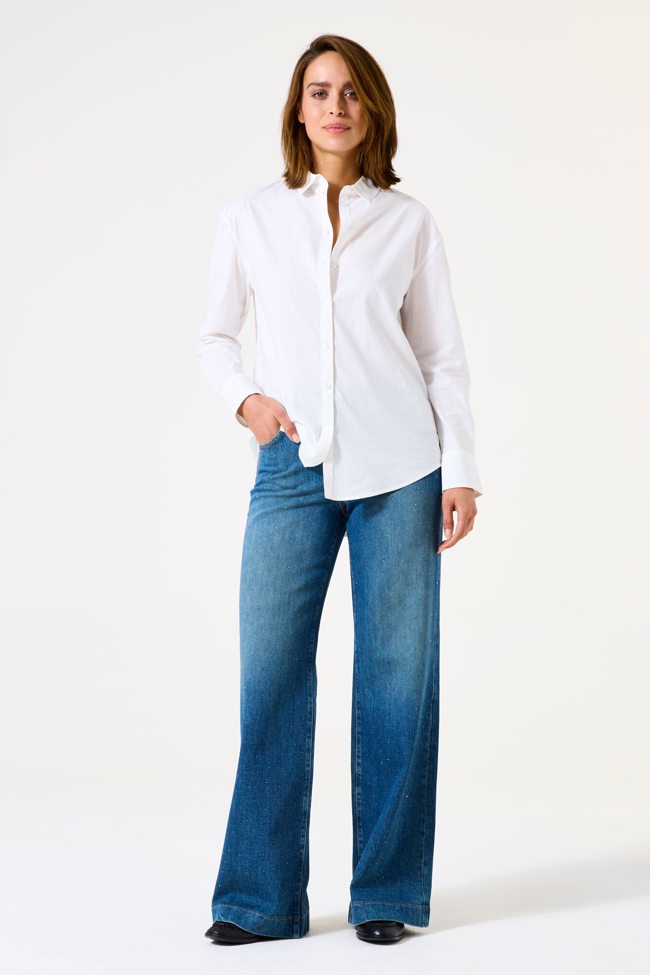 Garcia Jeans - 3338 Celia Wide Fit Jeans i Medium Used Med Similisten