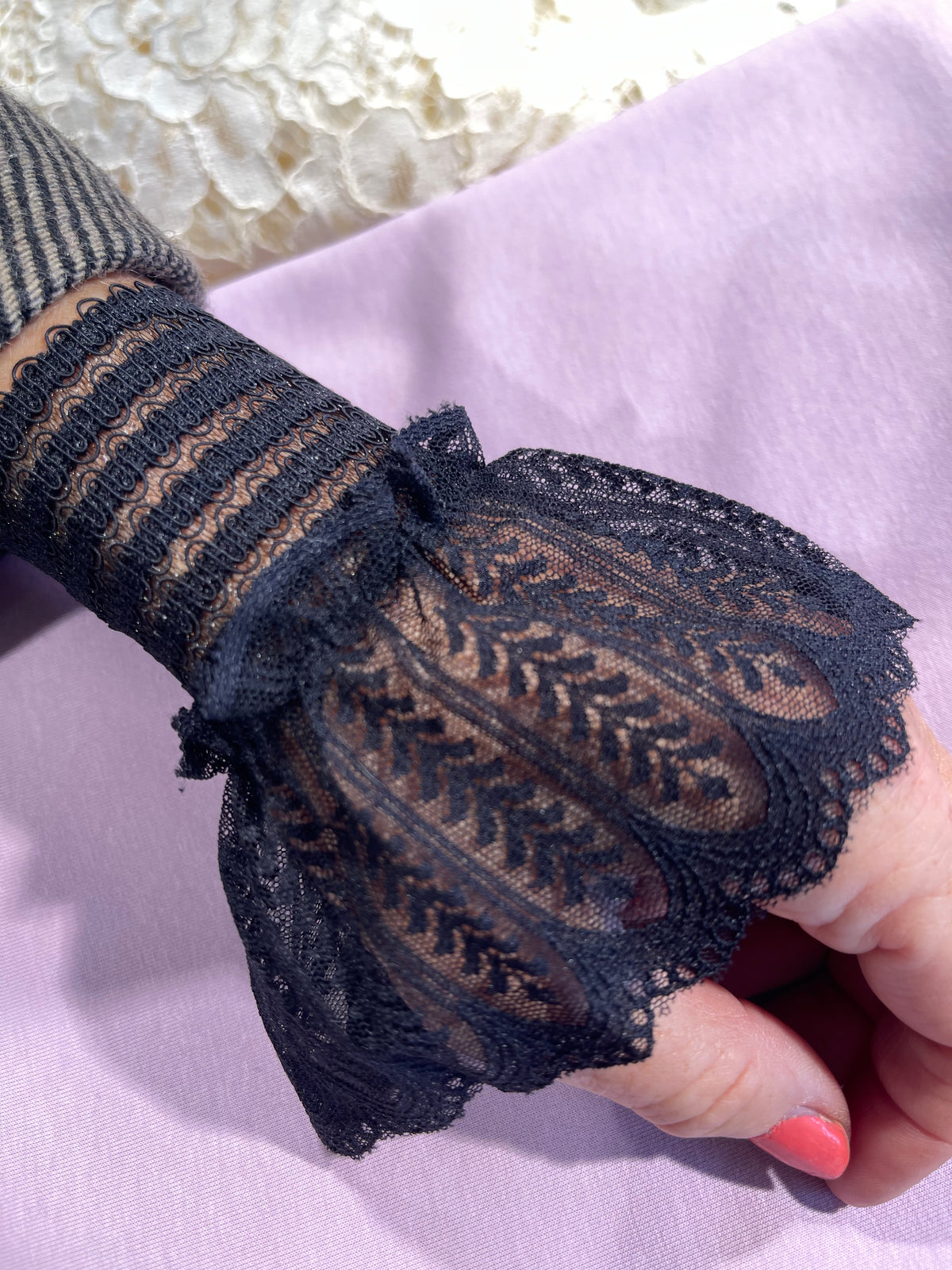 Black Colour Handsker - BcReeva Lace Cuufs Handsker i Sort