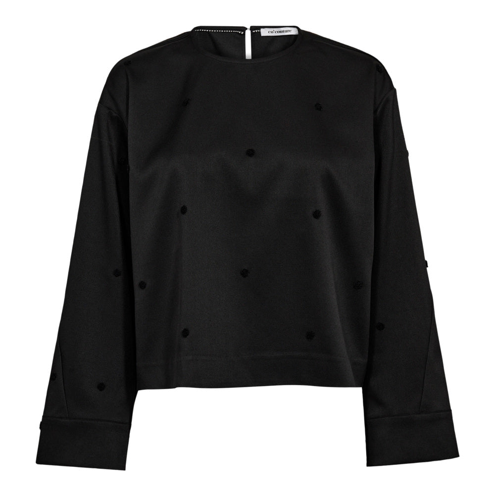 Co´Couture Bluse - CloverCC Dot Bluse i Sort