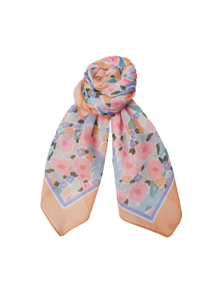 Black Colour Tørklæde - BcAlmira Cotton Mini Tørklæde i Peach Flower