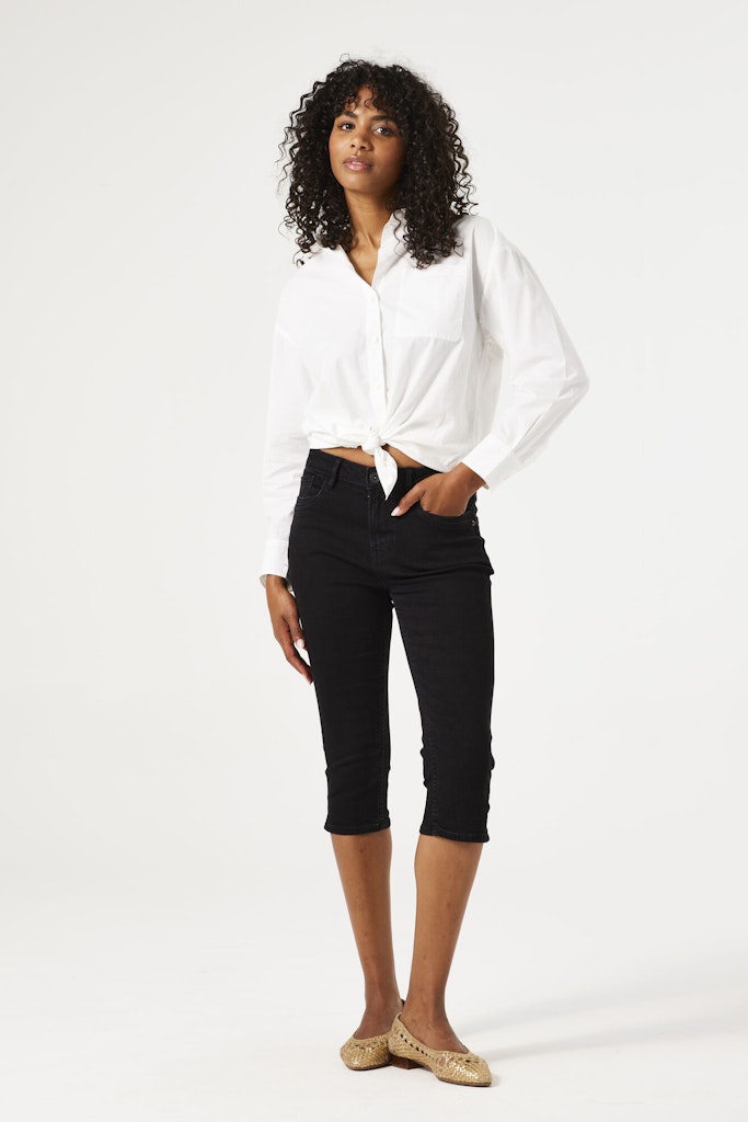 Garcia Jeans - 44812 Celia Capri bukser i Dark Used Sort
