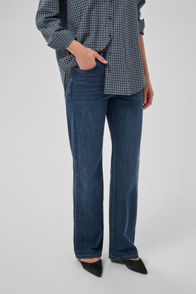 My Essential Wardrope Jeans - The Louise Jeans Wide 5 i Dark Blue Retro Wash