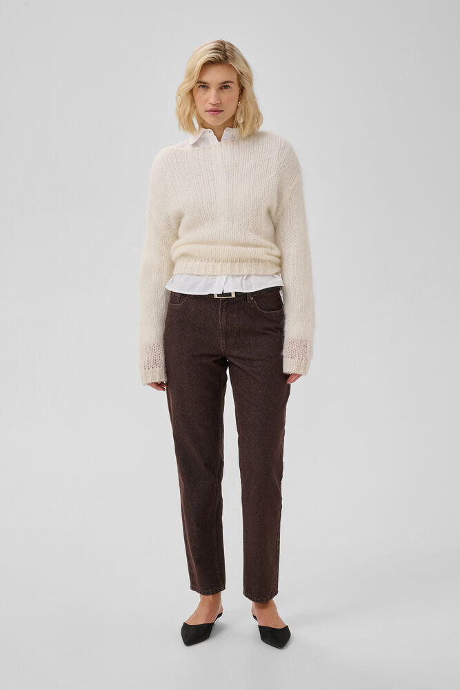 My Essential Wardrope Jeans - The Mommy High Tapered Jeans i Dark Brown Wash