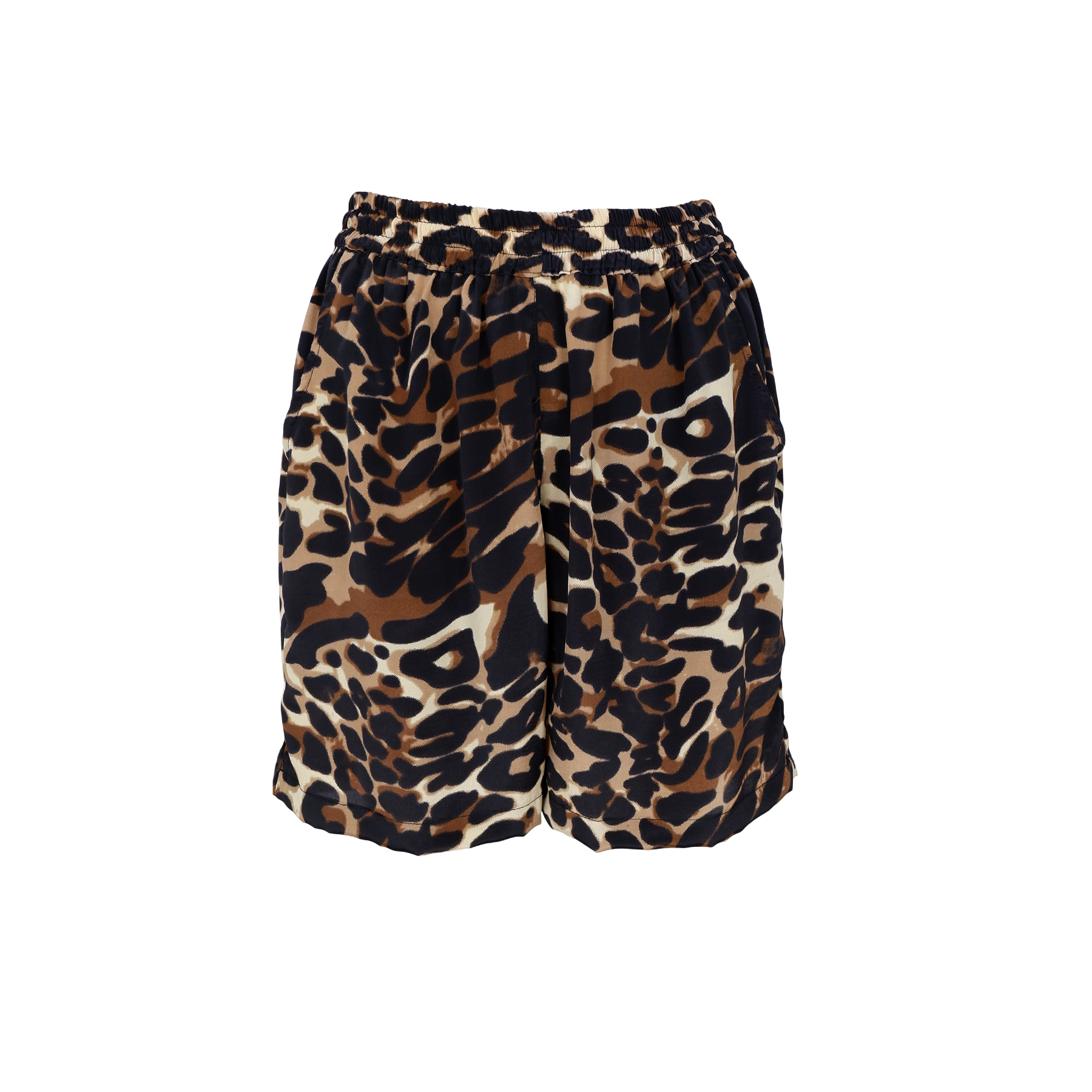 Black Colour Shorts - BcLuna Loose Shorts i Leopard