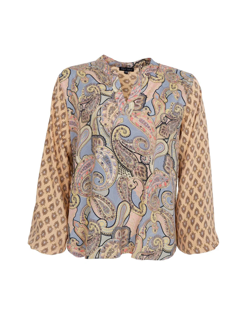 Black Colour Bluse - BcLuna Bluse i Paradise Sky Mix
