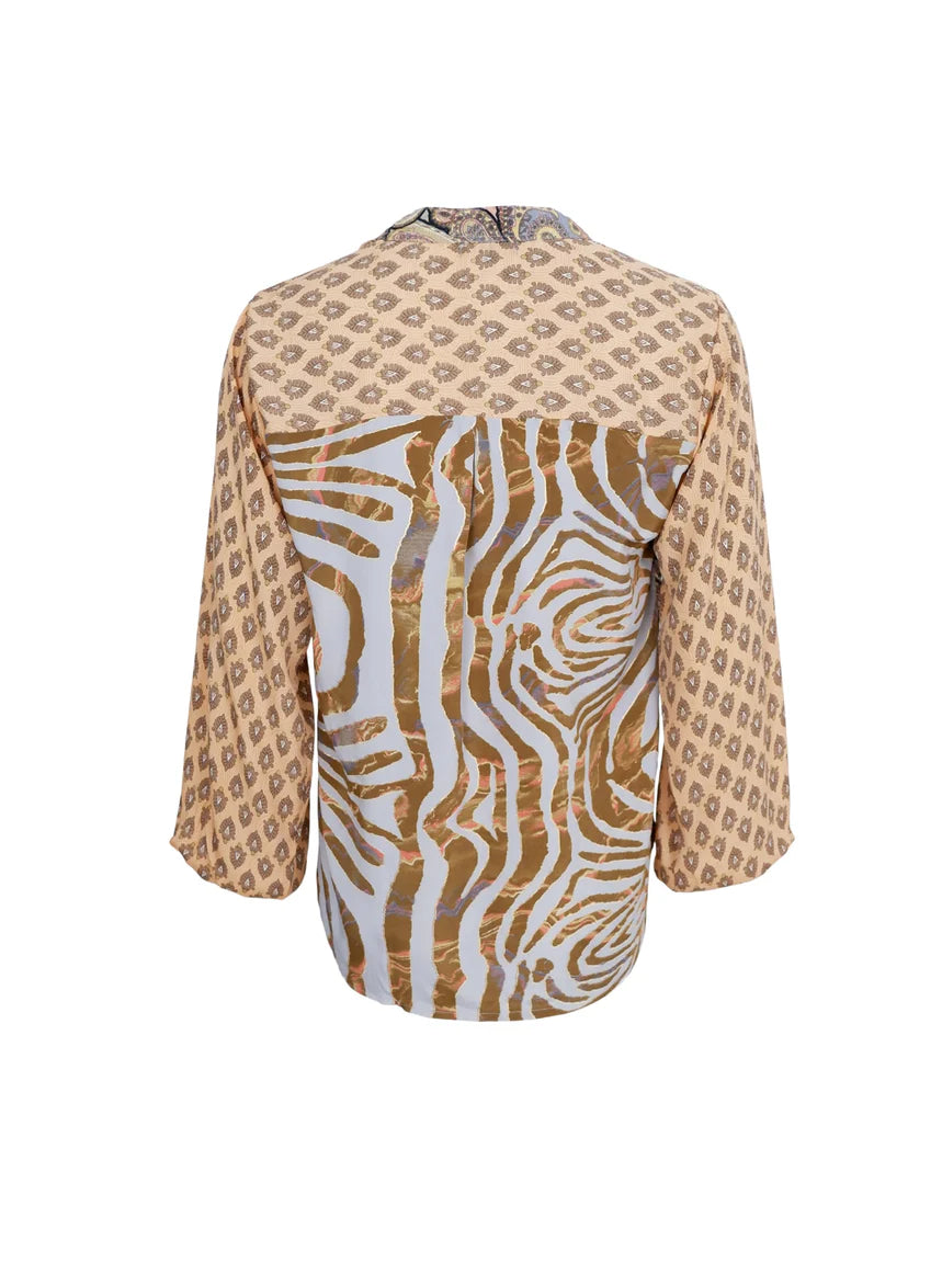 Black Colour Bluse - BcLuna Bluse i Paradise Sky Mix