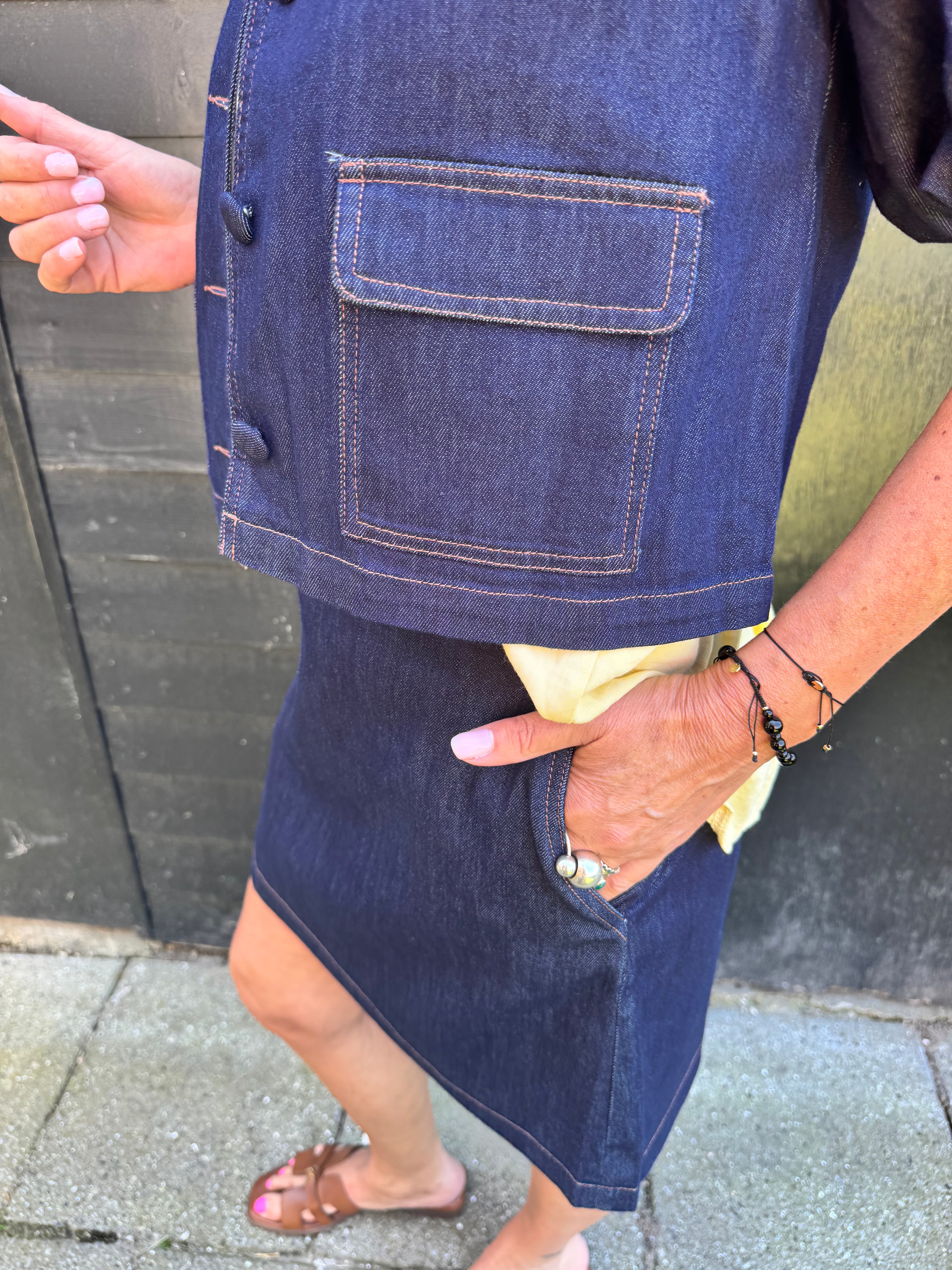 Nümph Jakke - NuAlette Jakke i Dark Blue Denim