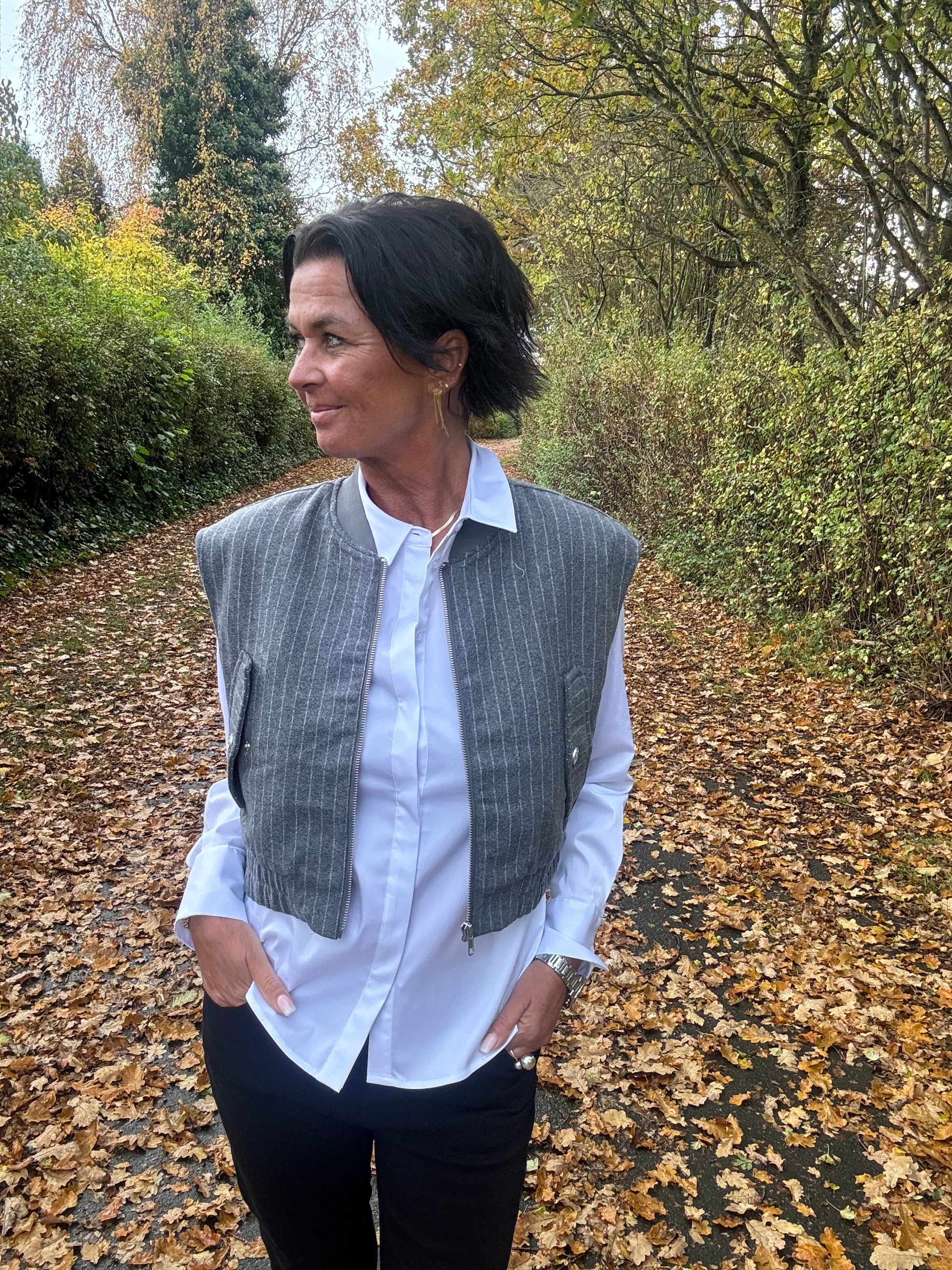 ESMÉ STUDIOS Vest - ESHera Uld Vest i Grå Melange