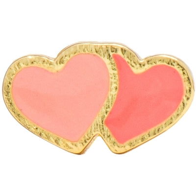 LULU Copenhagen Ørering - 2Hearts, Dobbelt Hjerte i Coral