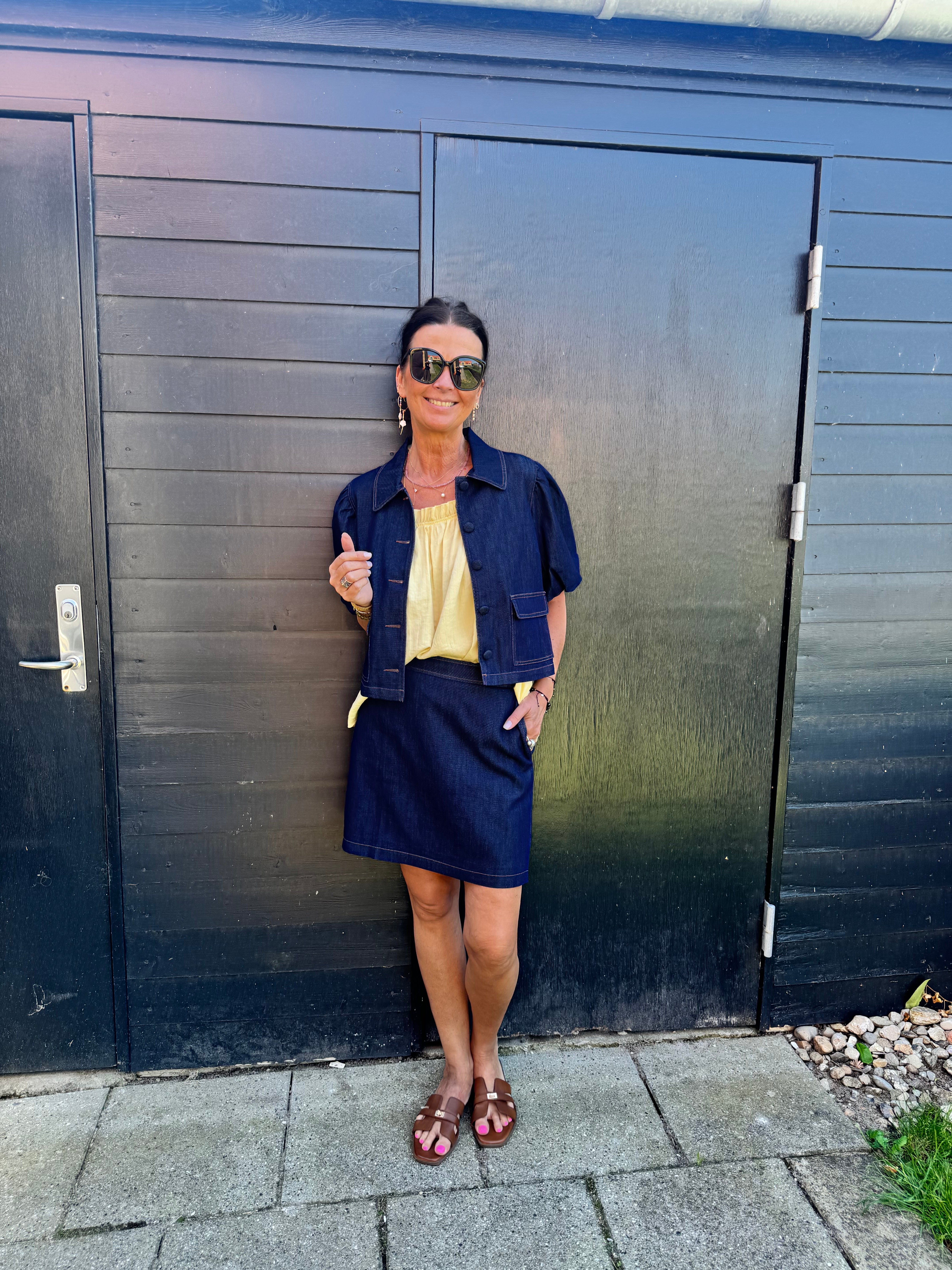 Nümph Jakke - NuAlette Jakke i Dark Blue Denim